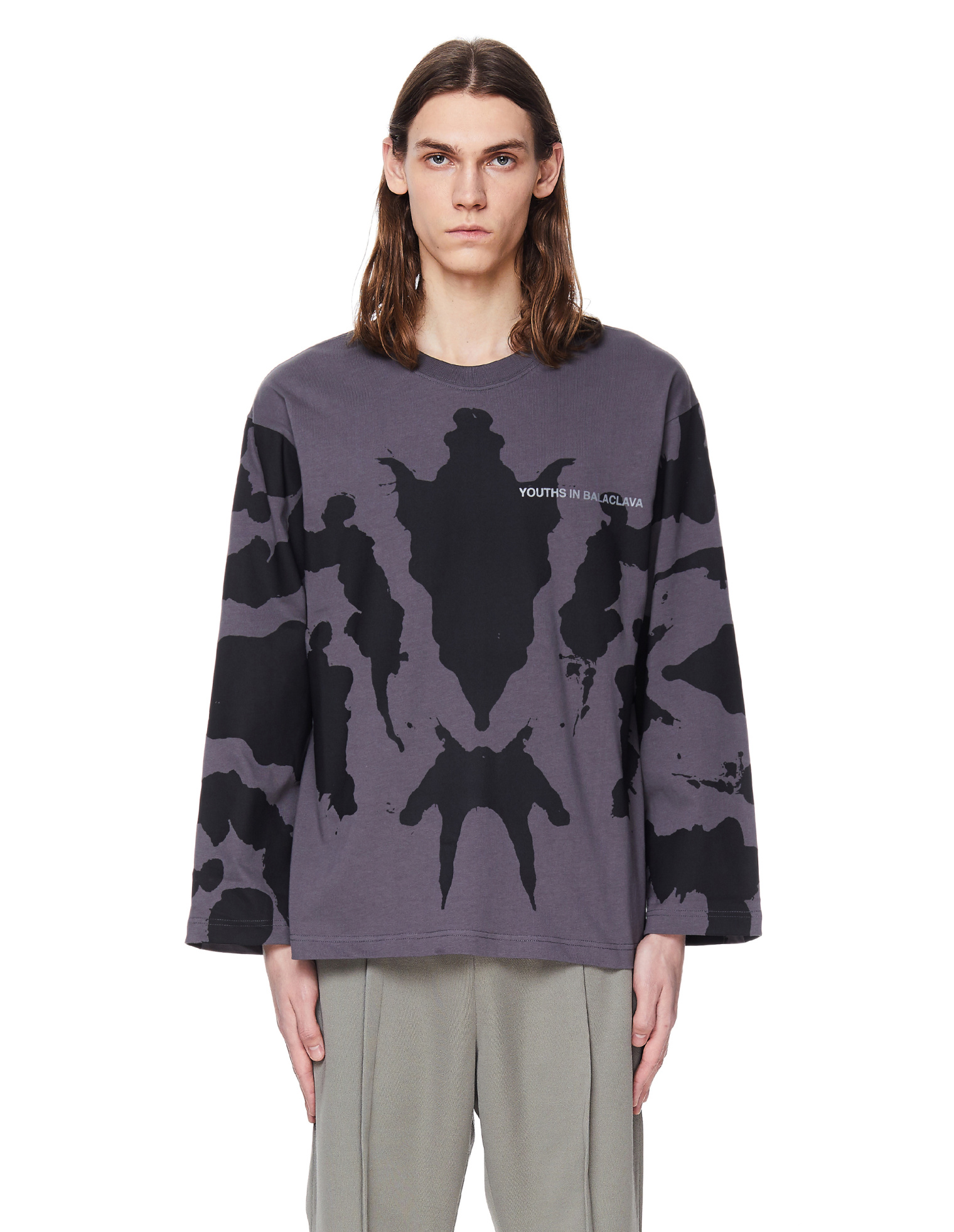 Youths in Balaclava Grey Cotton Printed L/S T-Shirt