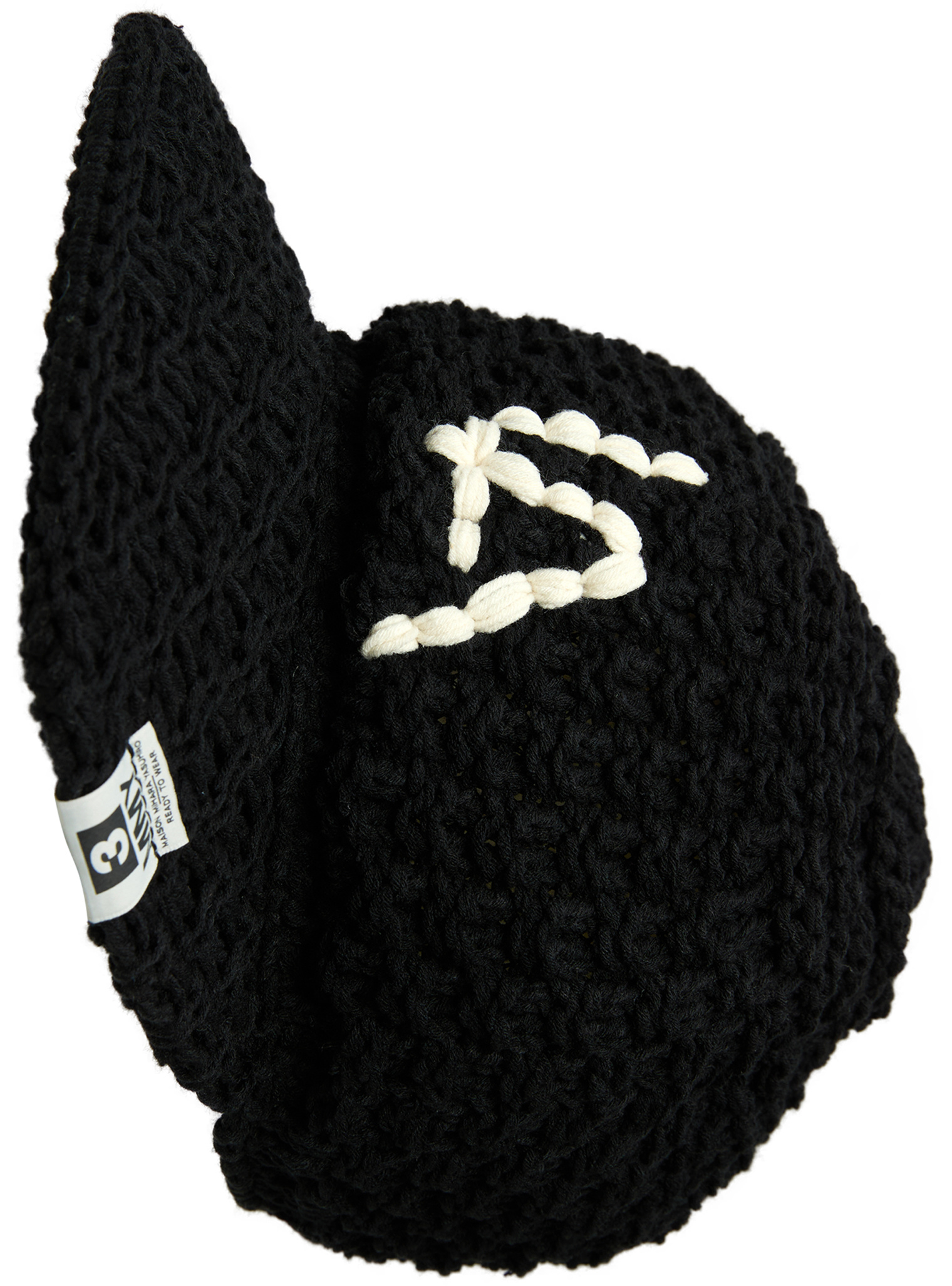 Buy Maison Mihara Yasuhiro women black la knit cap for $500 online