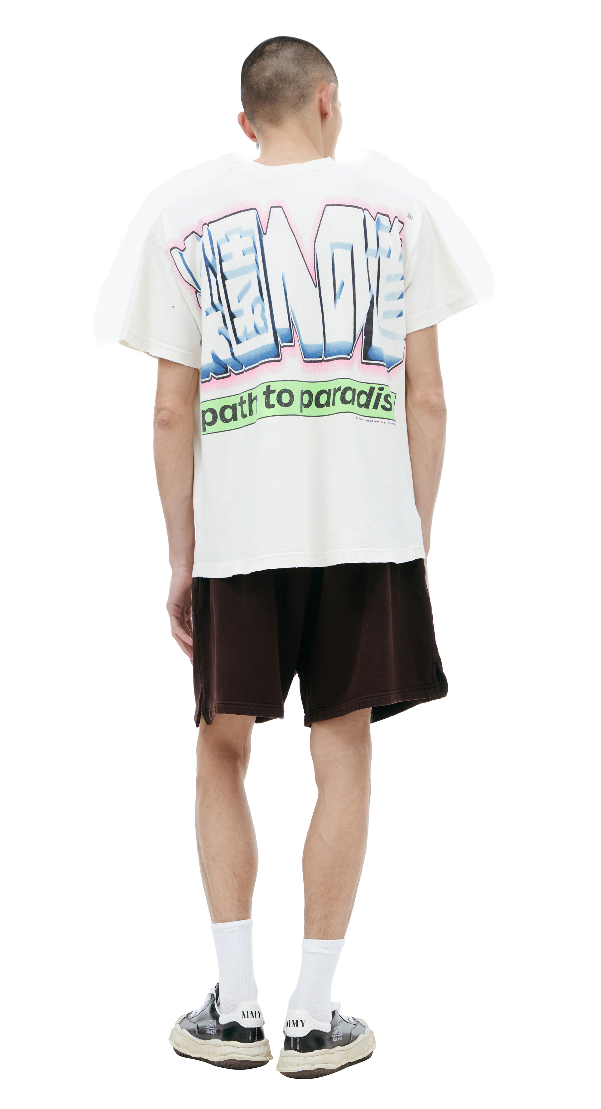 Hellstar White rhinestone T-shirt