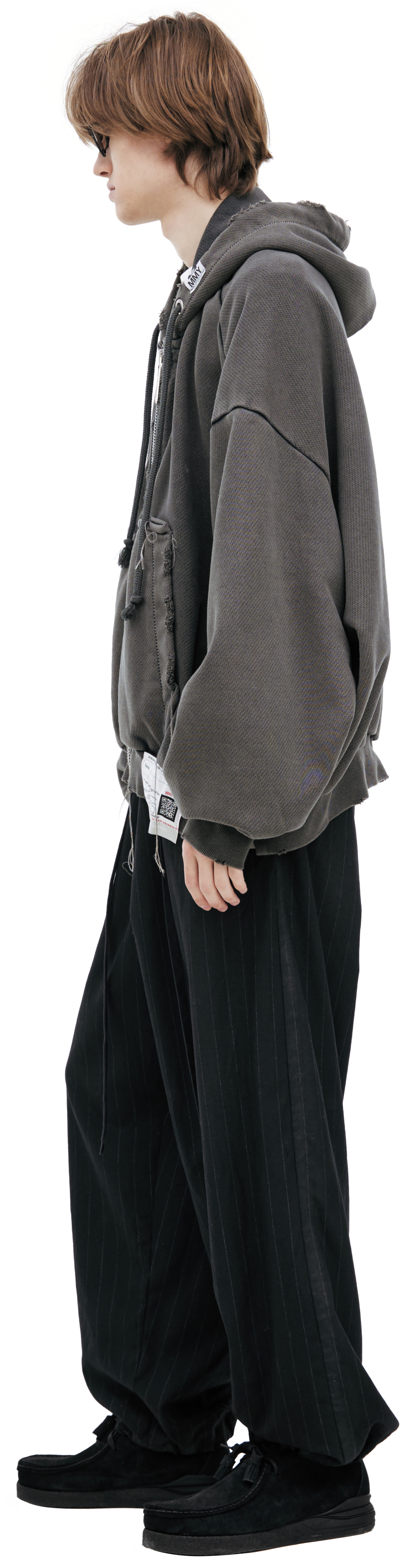 Maison Mihara Yasuhiro Grey hoodie with zipper