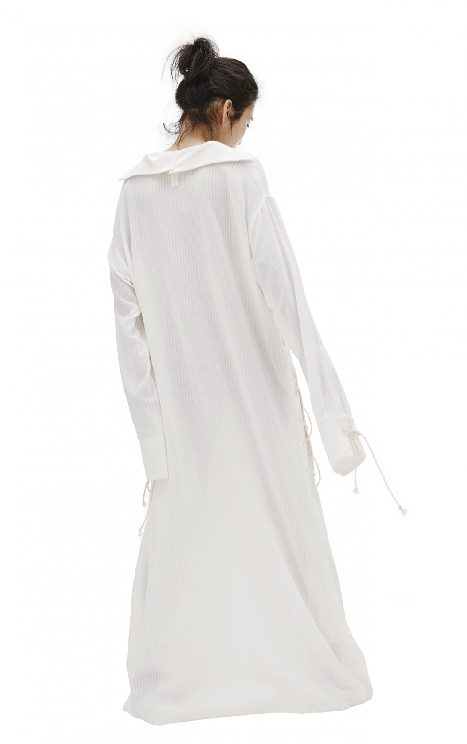 Ann Demeulemeester Белое платье со шнуровкой