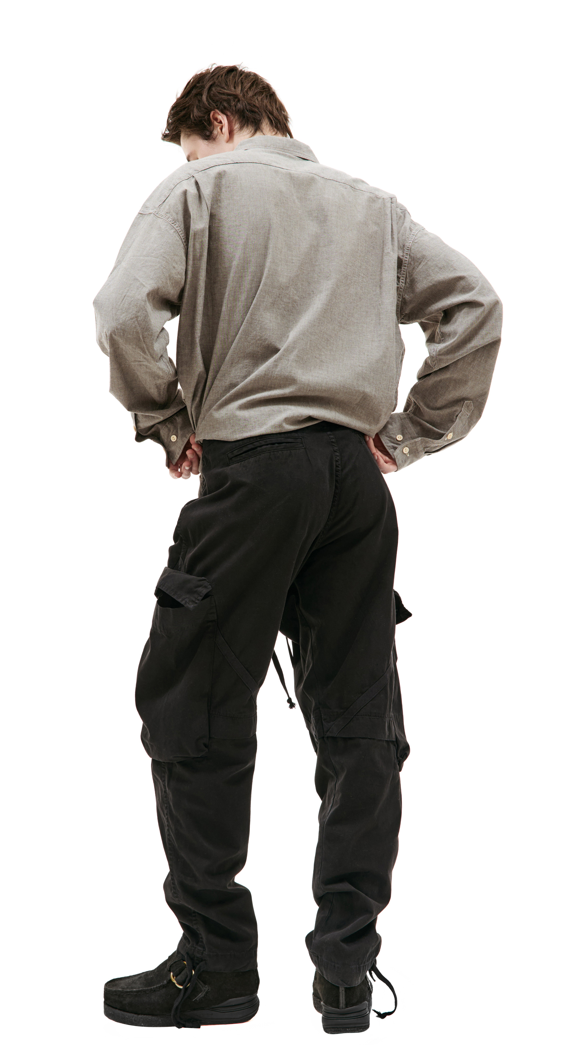 Greg Lauren Black cargo trousers