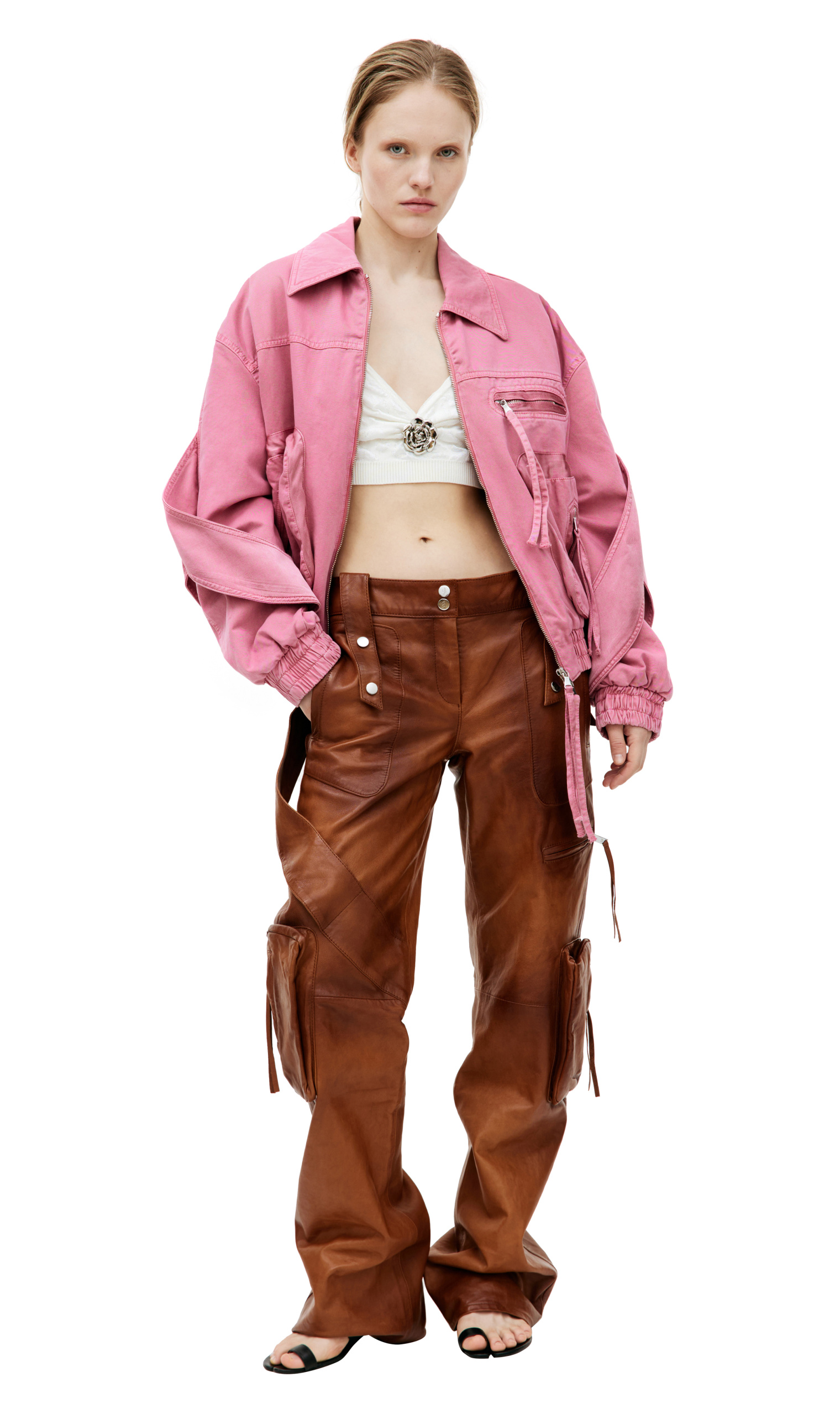 Blumarine Pink padded bomber jacket