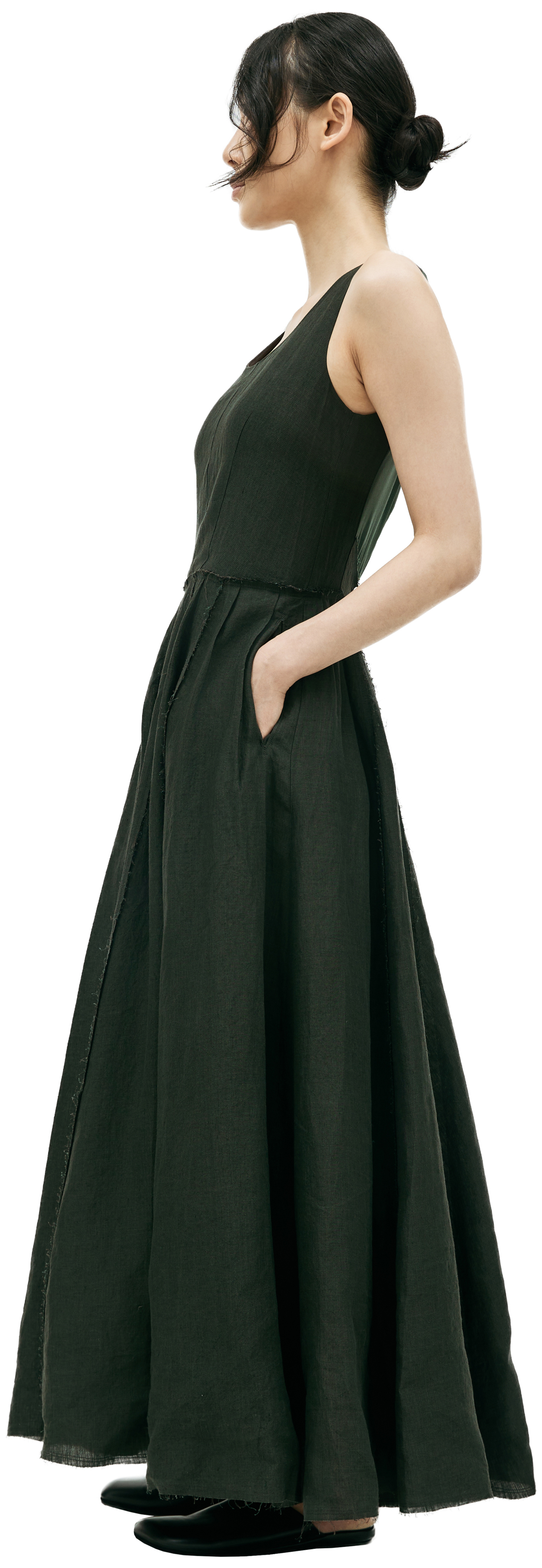 Ziggy Chen Green linen dress