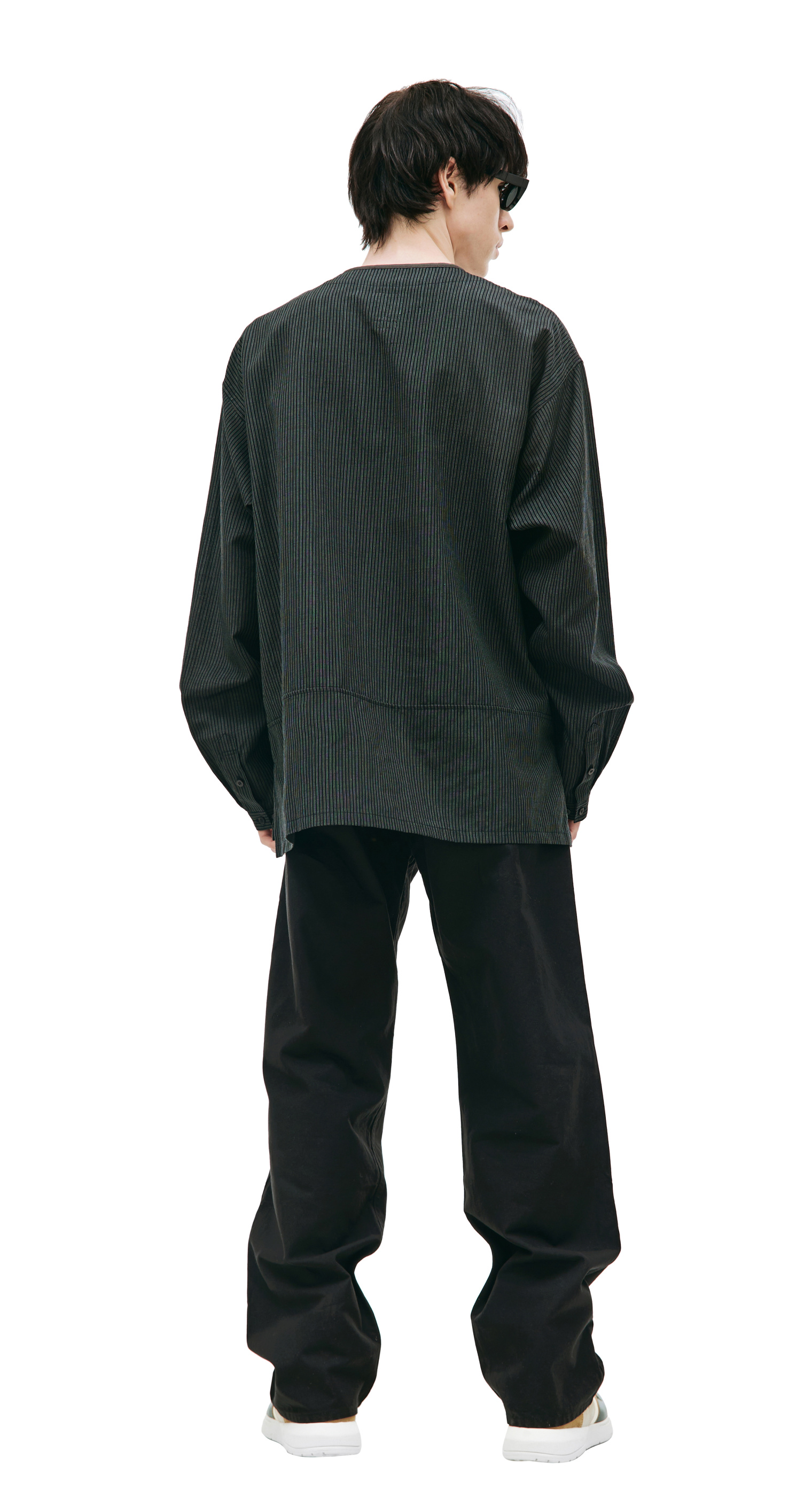 Buy visvim men black santome cotton shirt for $1,005 online on 