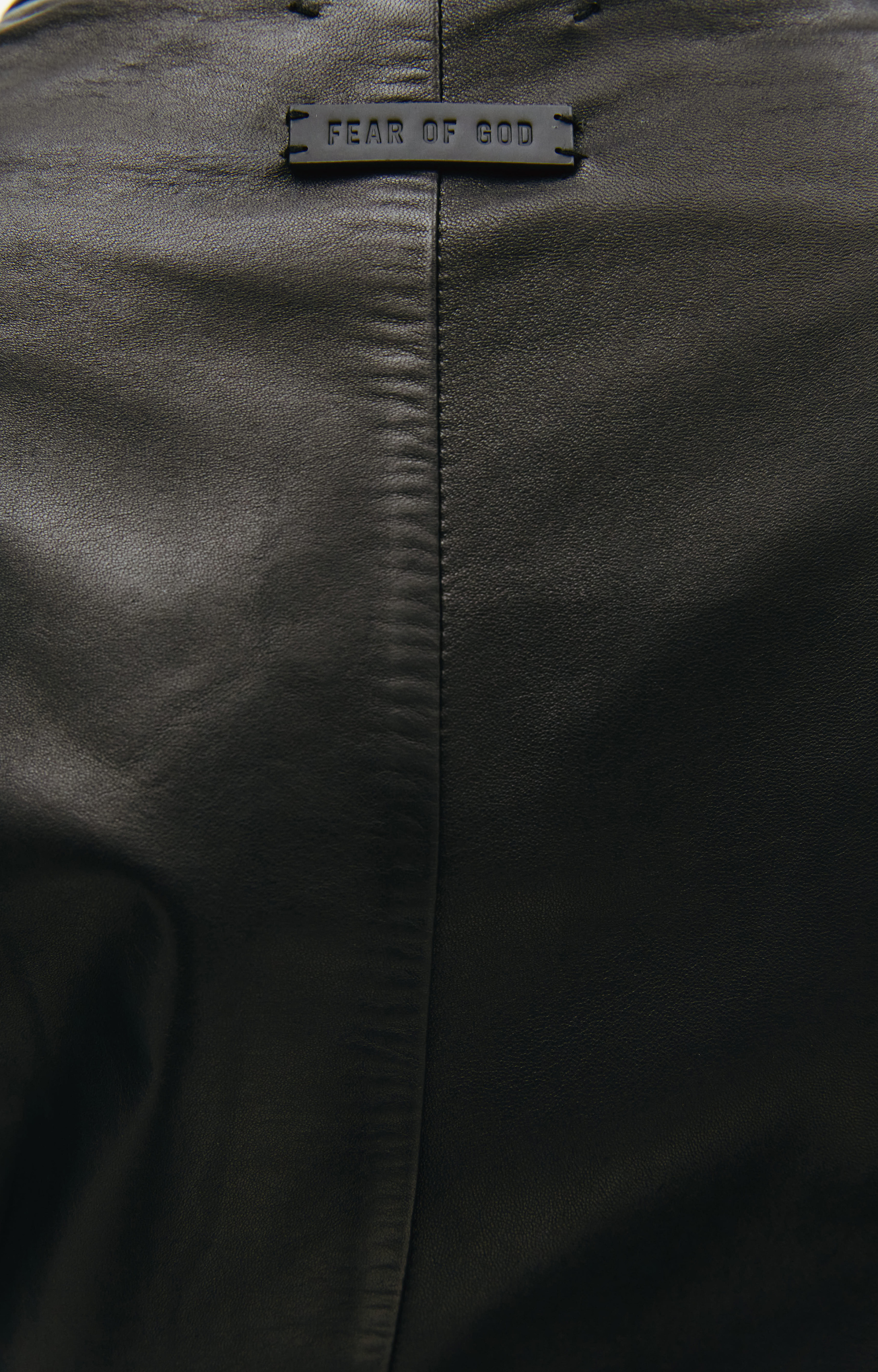 Fear of God Black Leather Coat