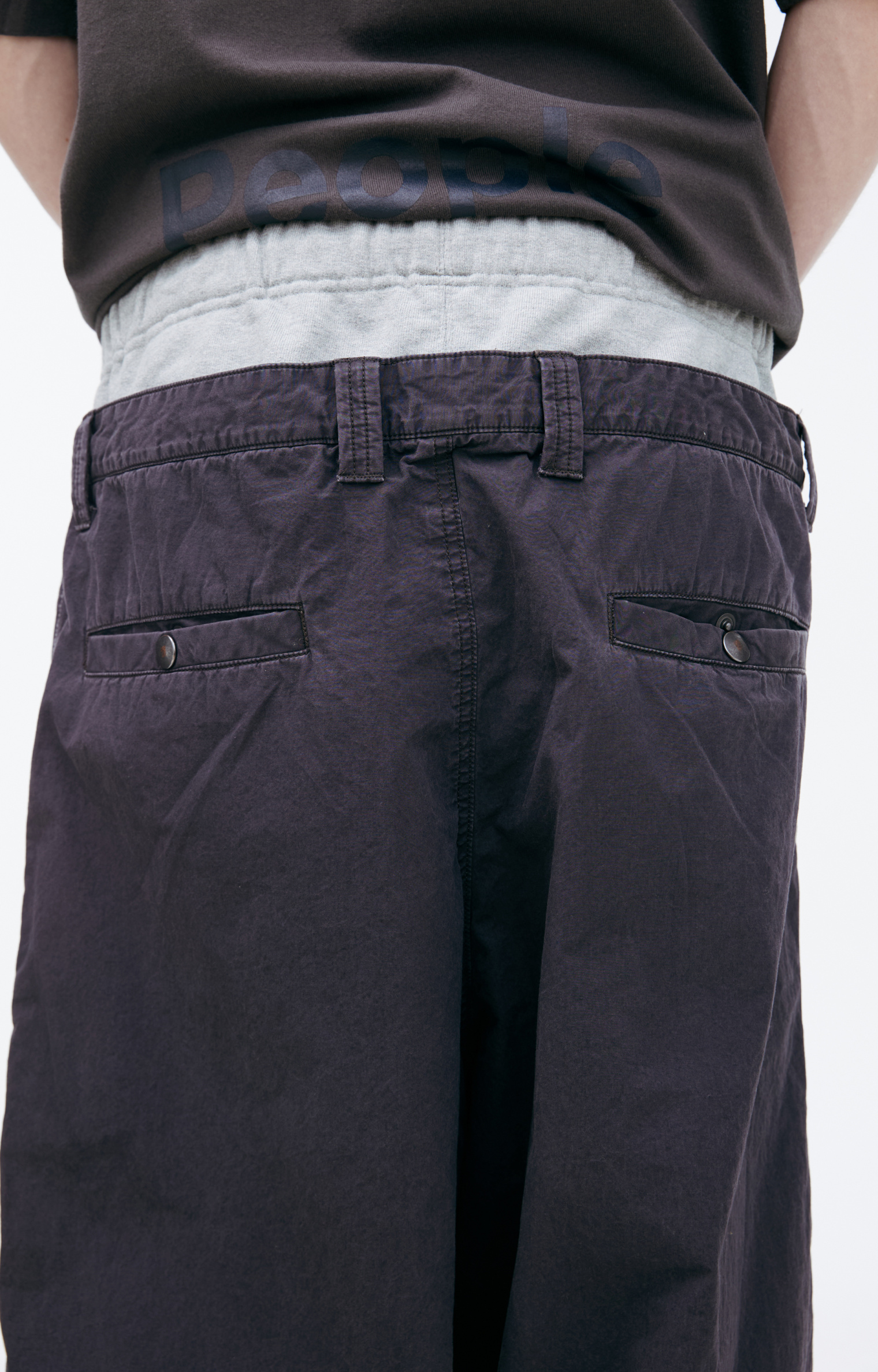 Buy Maison Mihara Yasuhiro men dark grey pants with contrasting