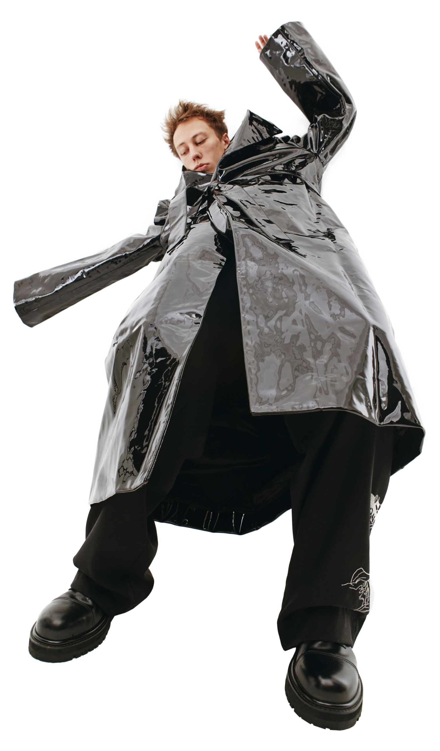 VETEMENTS Black Patent Leather Coat