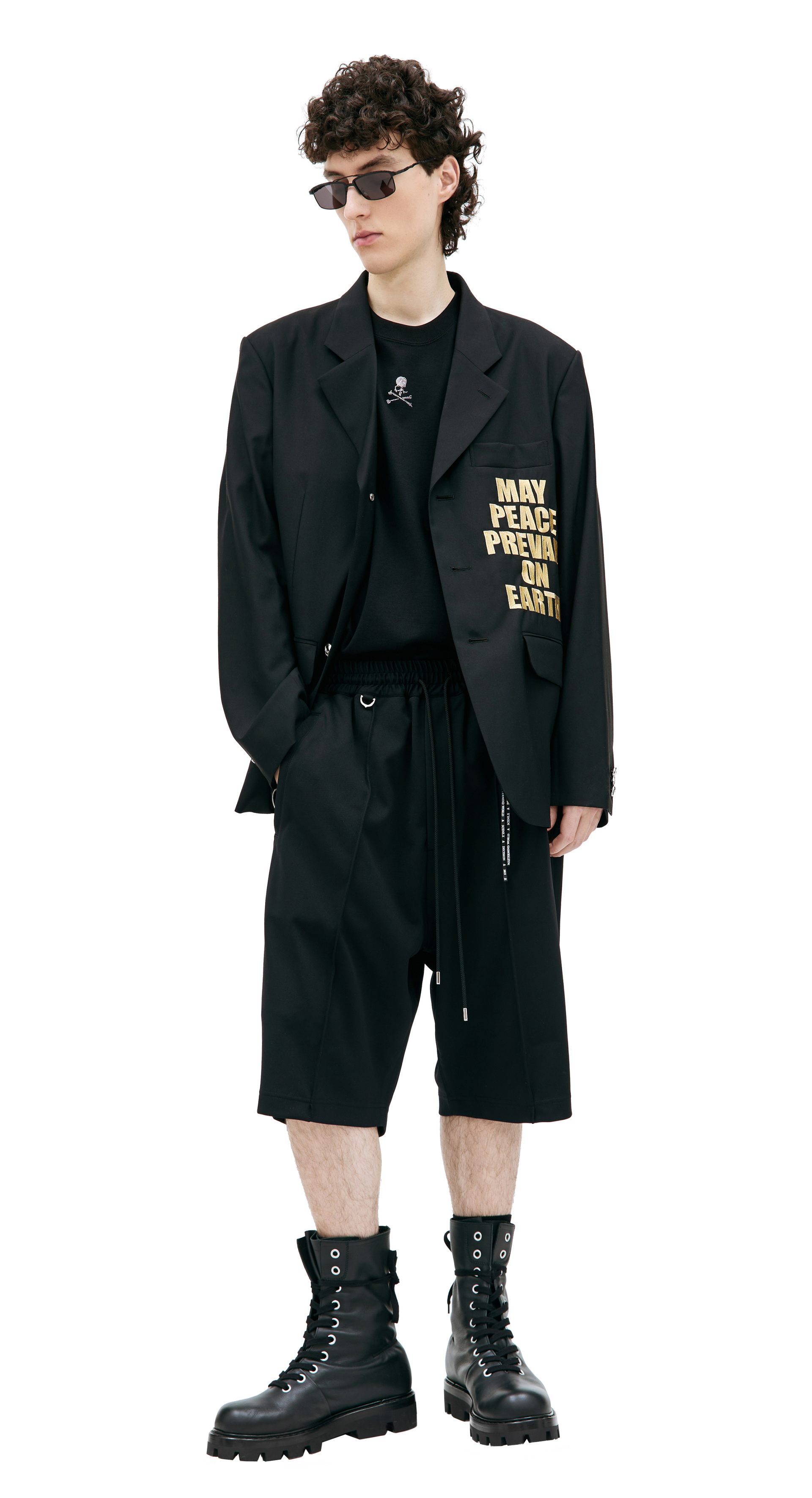 Mastermind WORLD \'May Peace\' embroidered wool blazer
