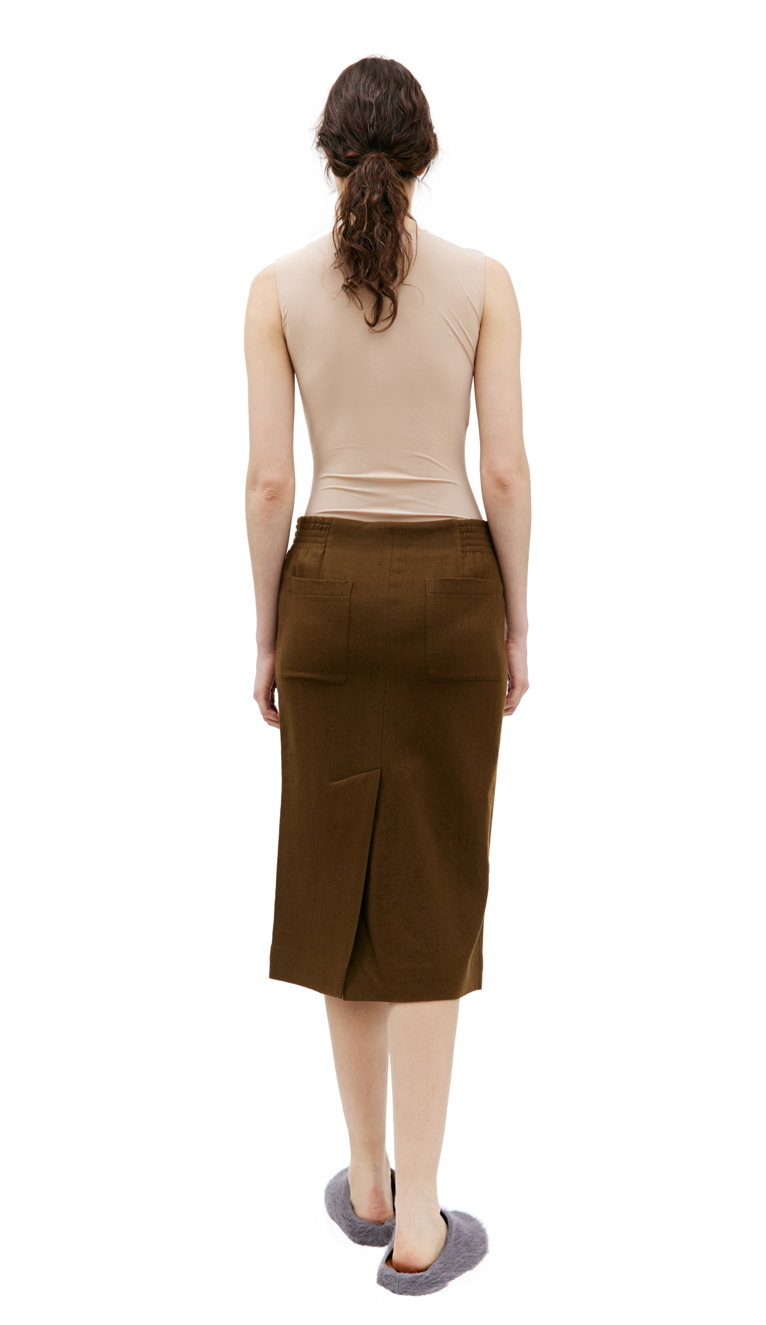 Haider Ackermann Khaki Wool skirt