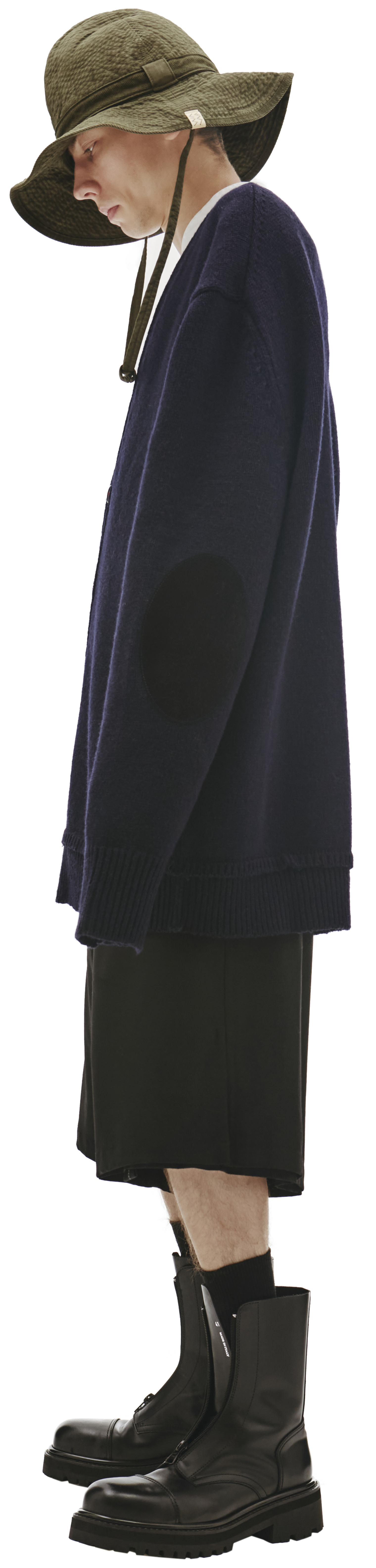 Maison Margiela Navy Blue Wool Cardigan