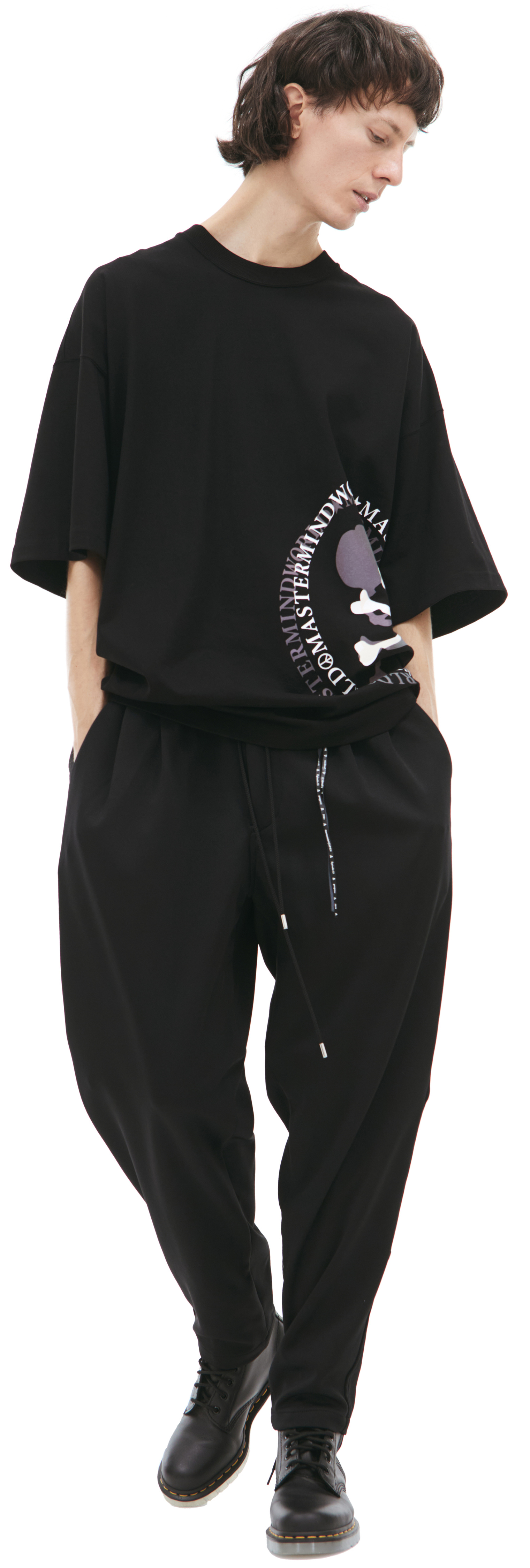 Mastermind WORLD Black logo trousers