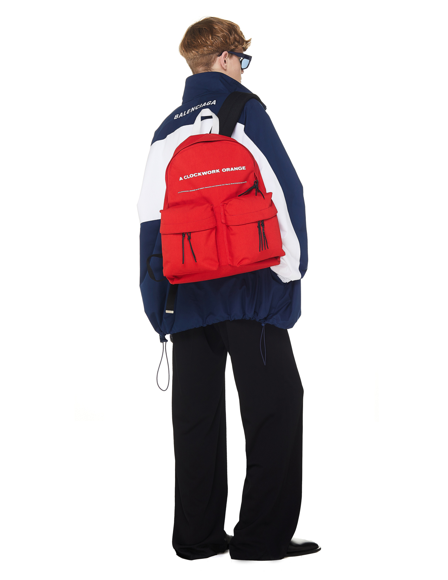 Balenciaga Blue Cotton Oversized Track Jacket