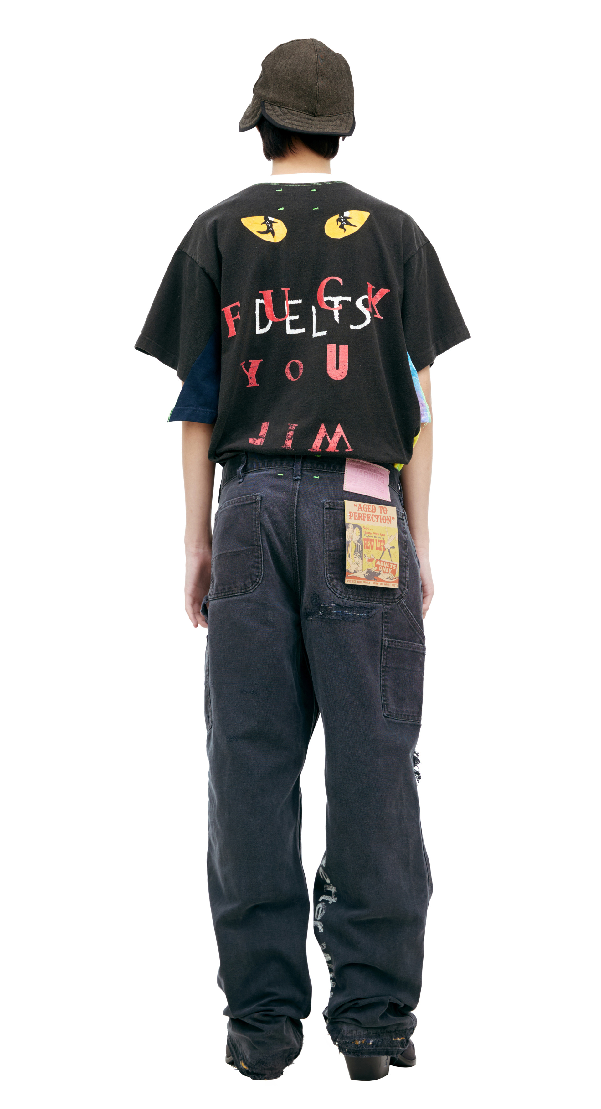 BETTER WITH AGE Black patch jeans