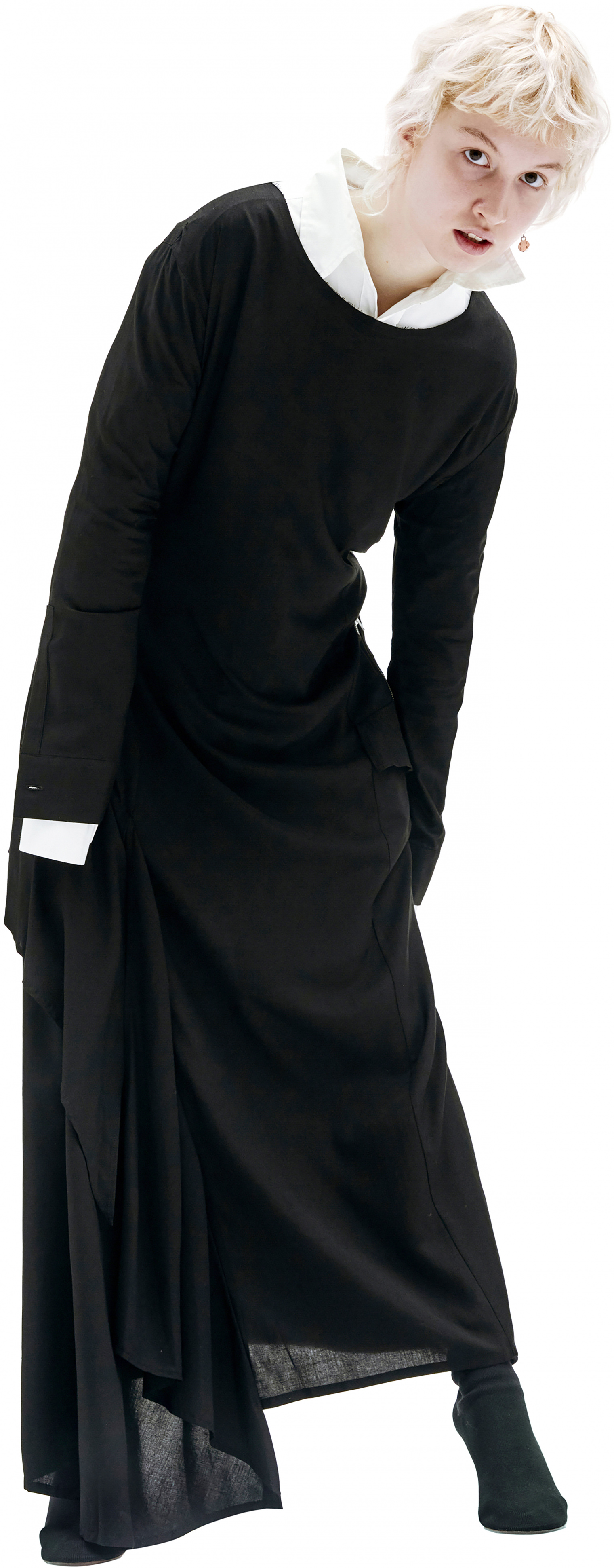 Yohji Yamamoto Платье в пол с асимметричным подолом