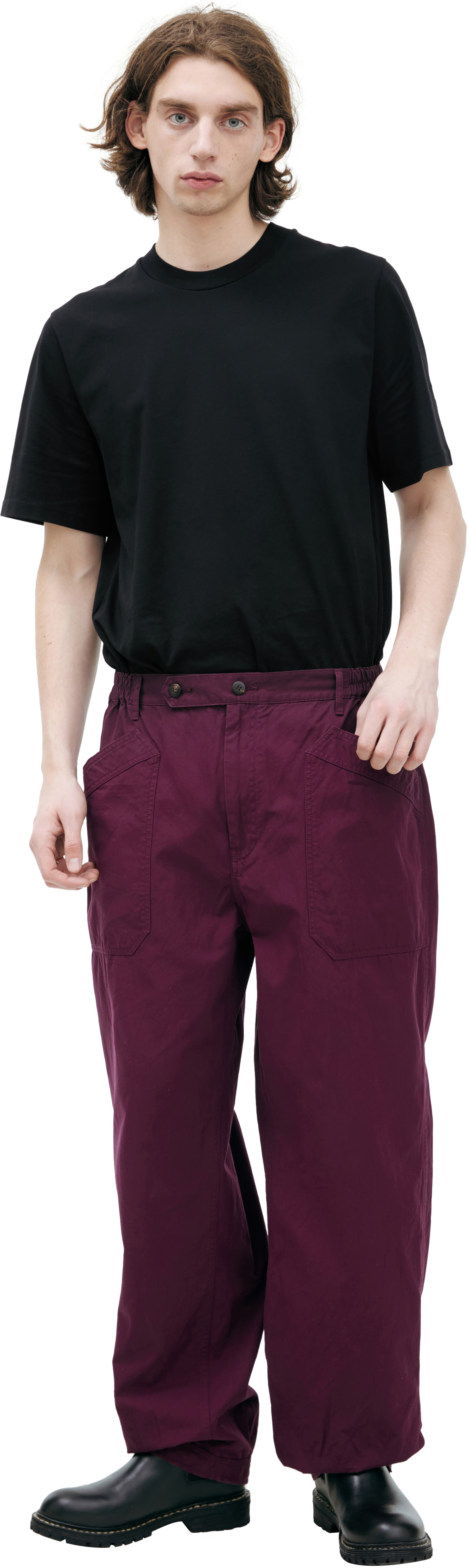visvim Burgundy cotton trousers