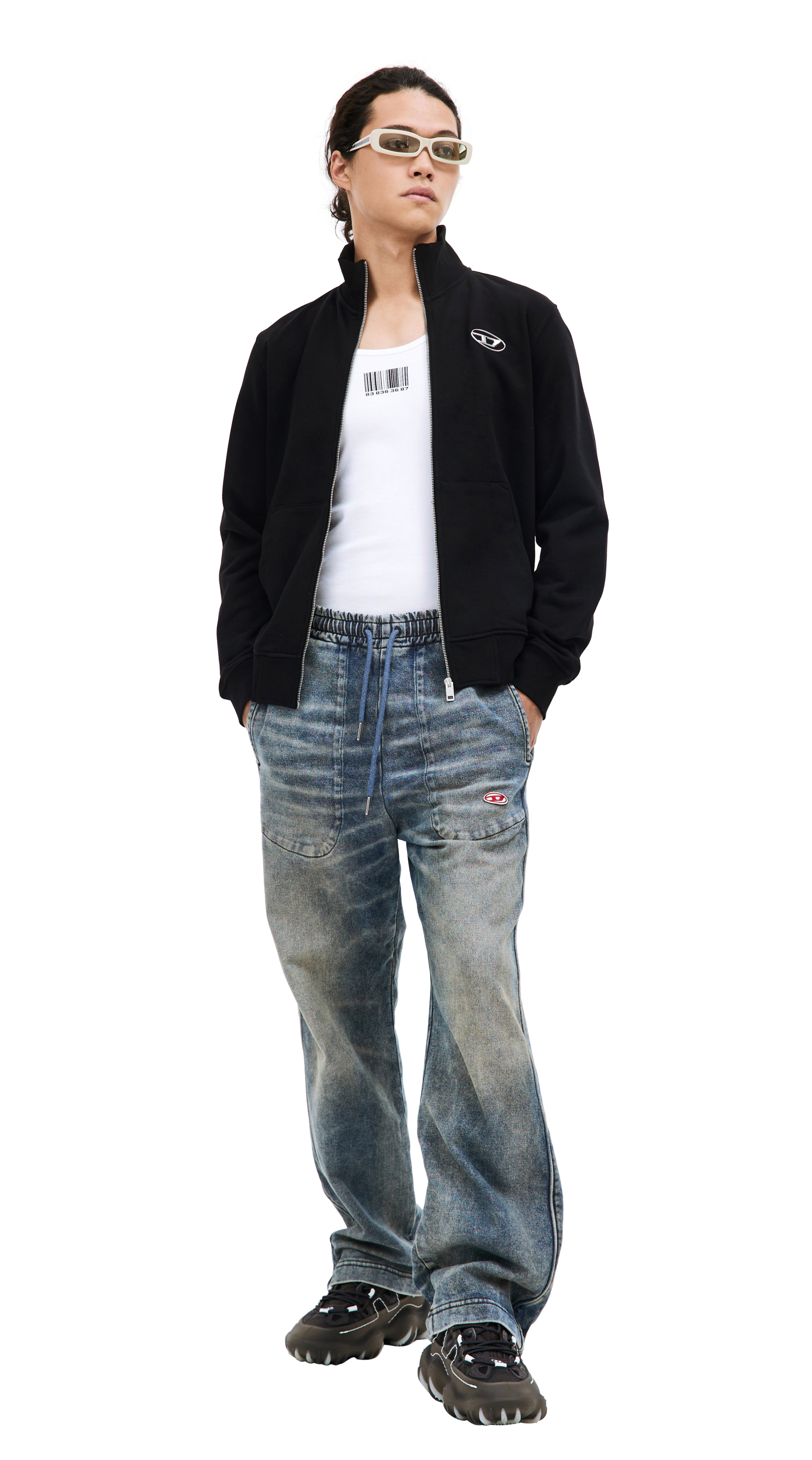 Diesel Black zip up hoodie