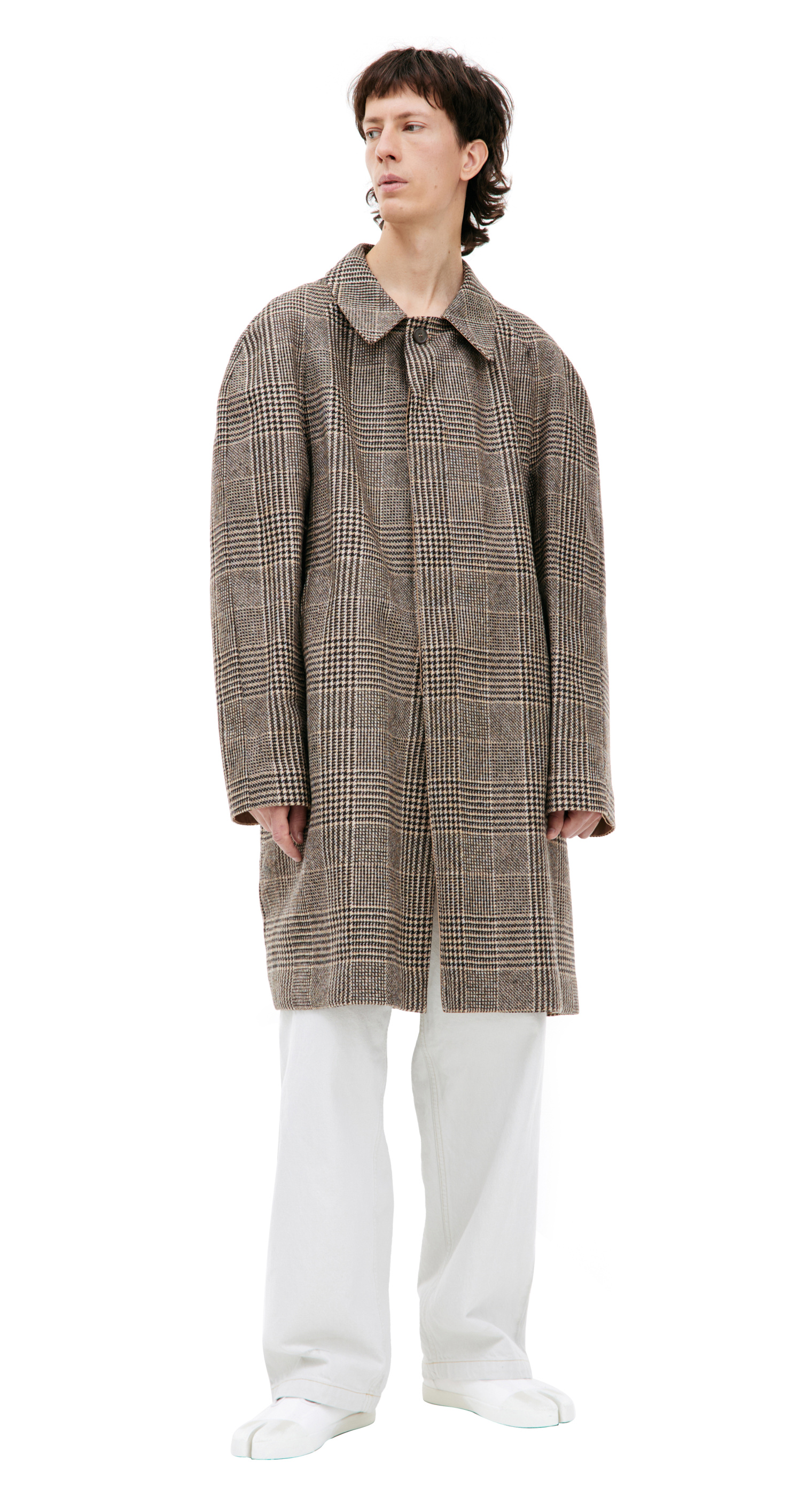 Maison Margiela Double-sided plaid coat