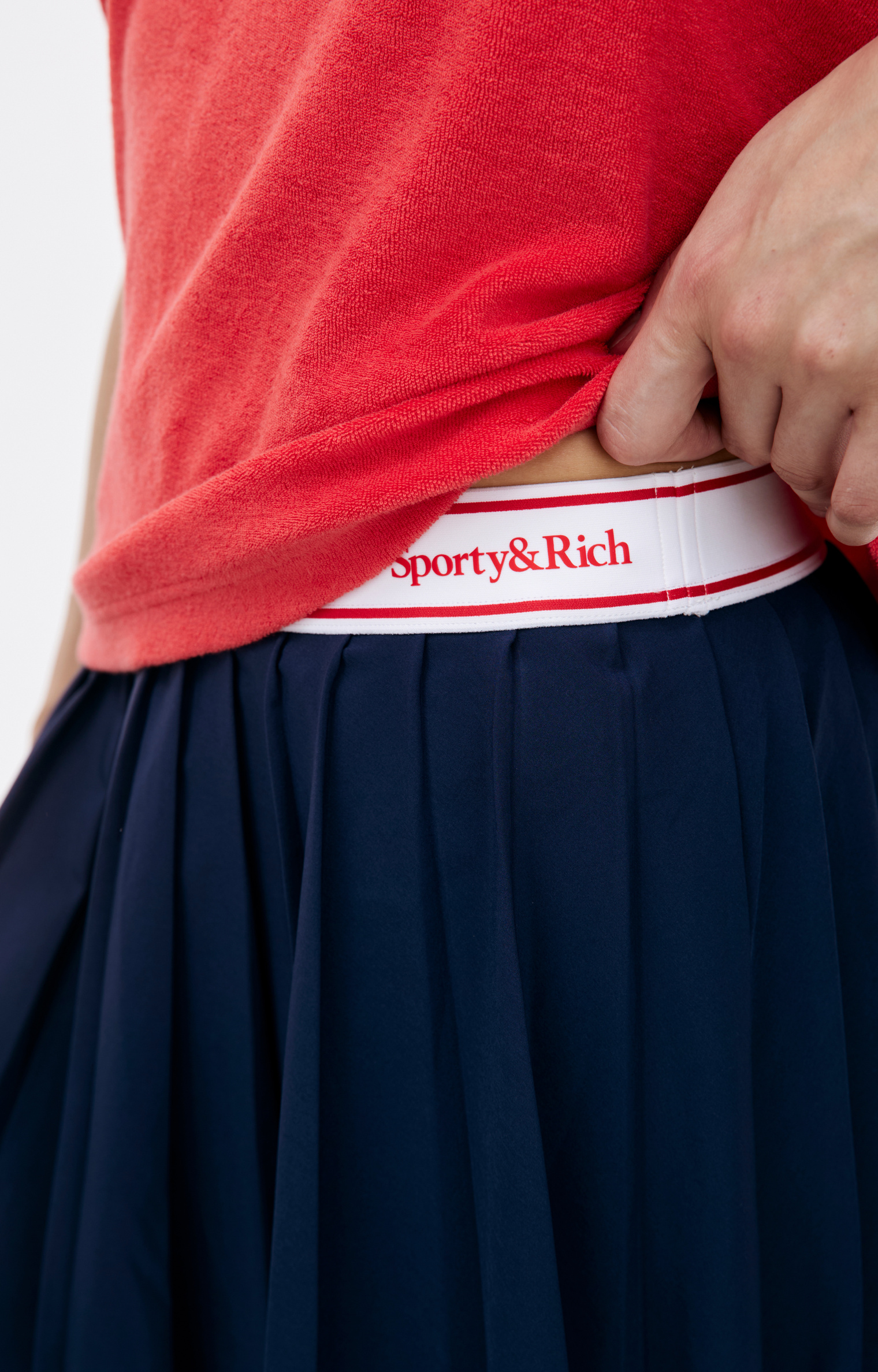 SPORTY & RICH Logo pleated skirt