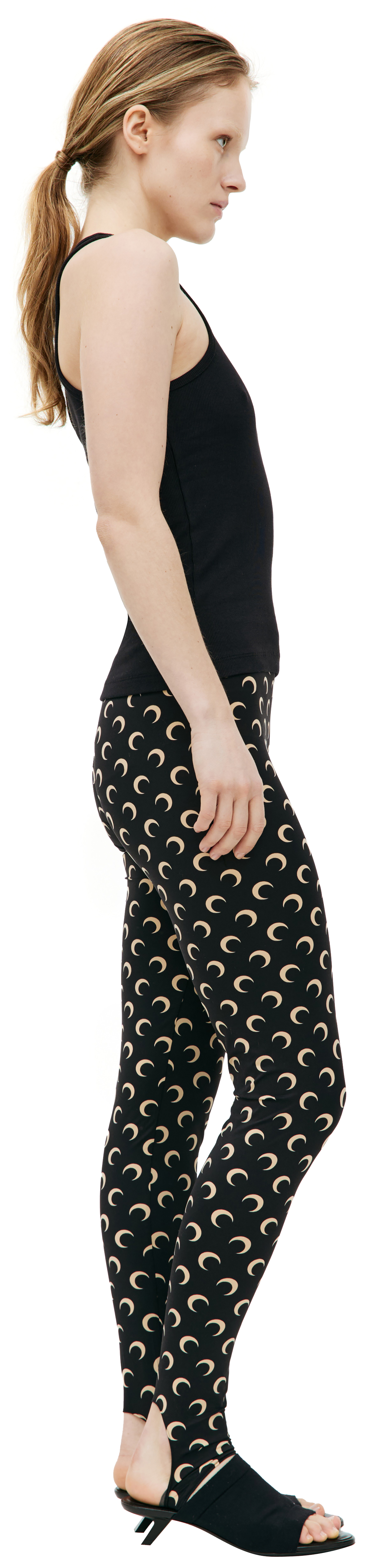 MARINE SERRE Black ribbed tank top