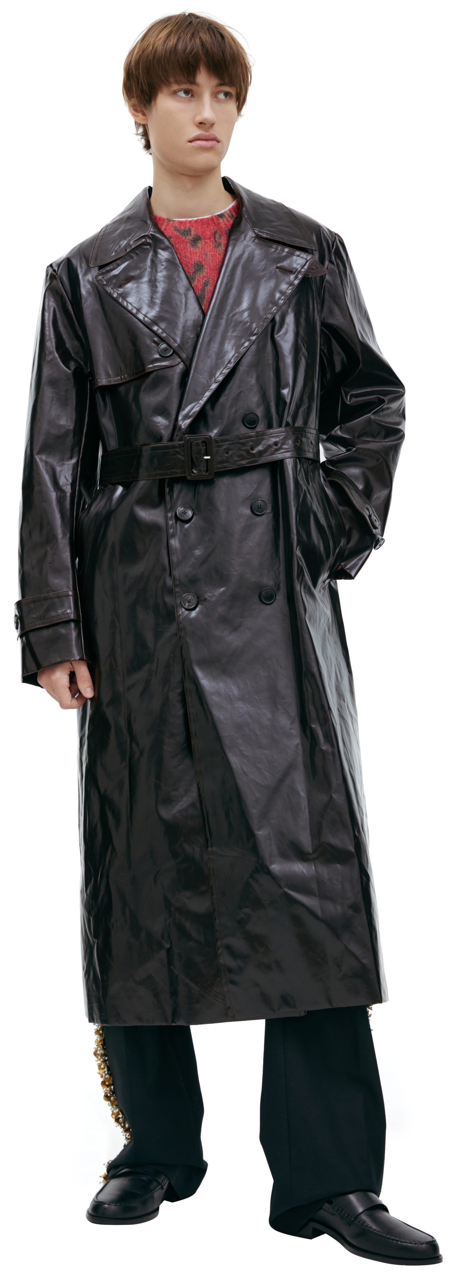 Dries Van Noten Double-breasted trench coat with belt