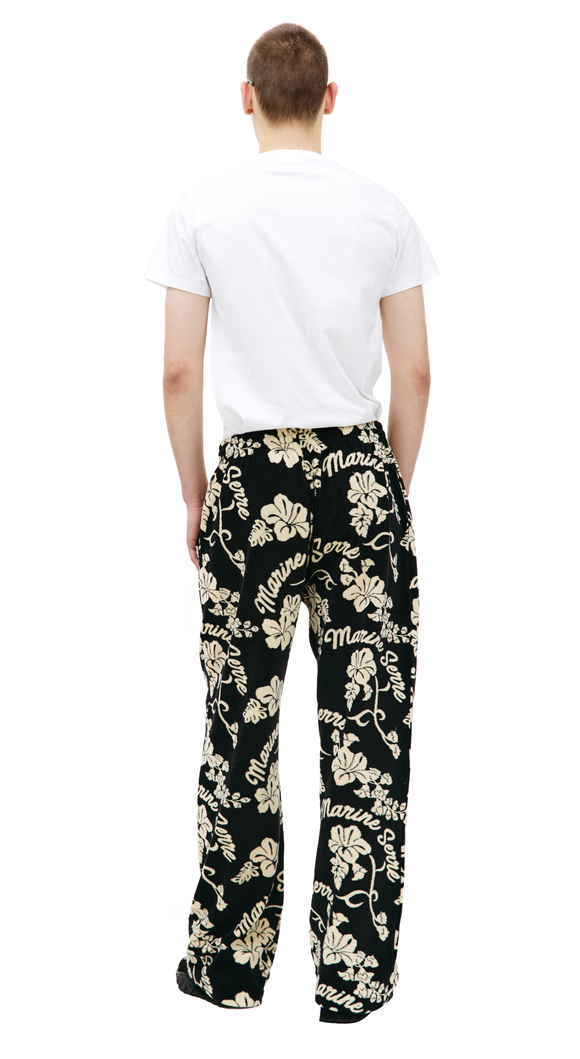 MARINE SERRE Black logo graphic sweatpants