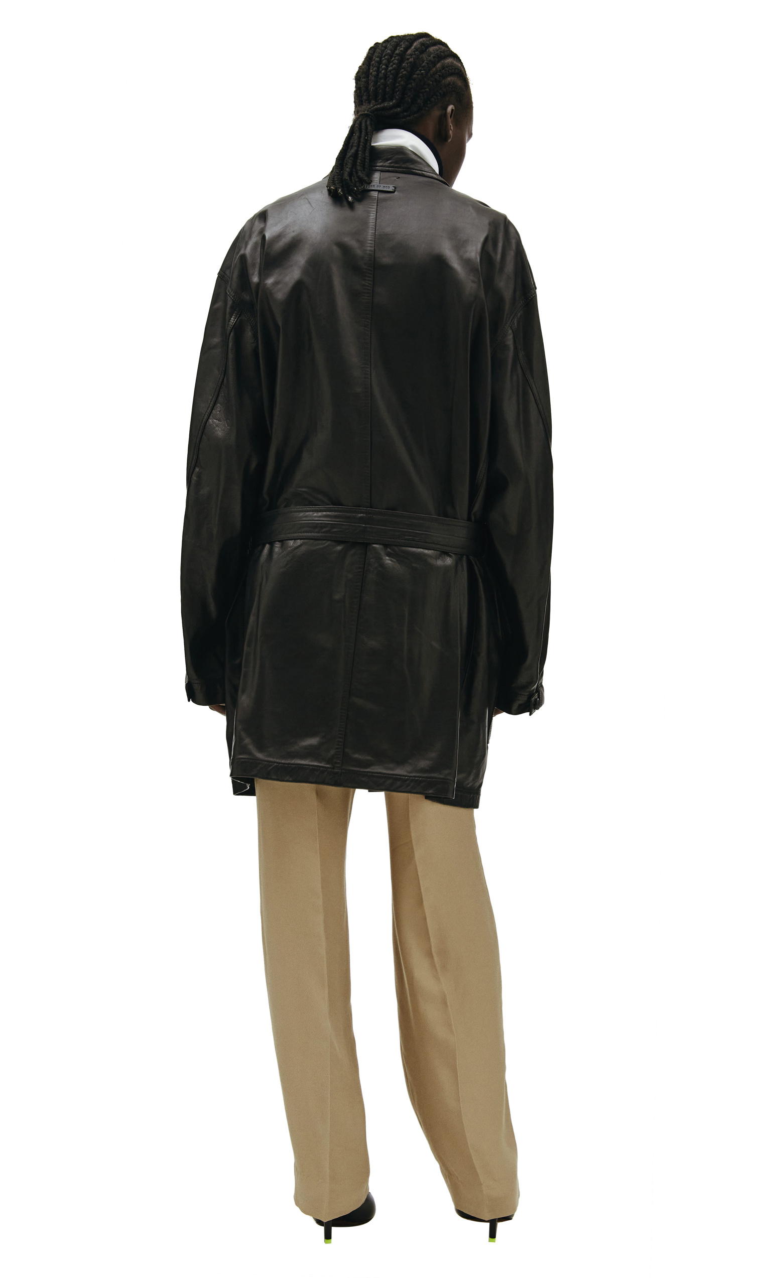 Fear of God Black Leather Coat