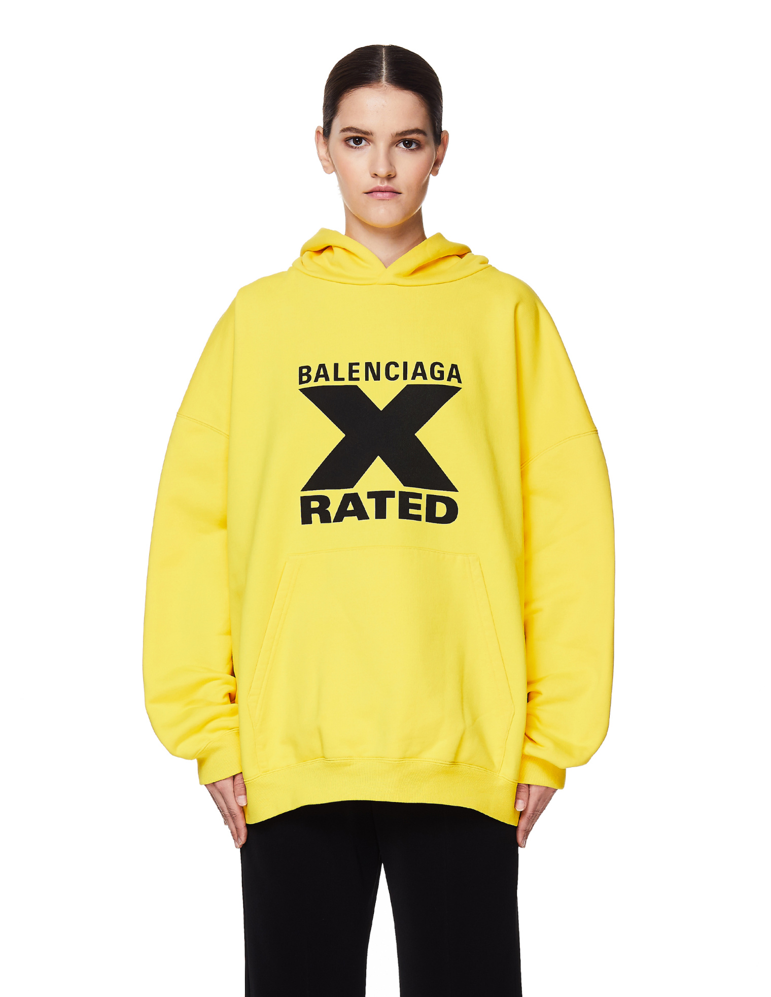 Balenciaga Yellow Cotton X Rated Hoodie