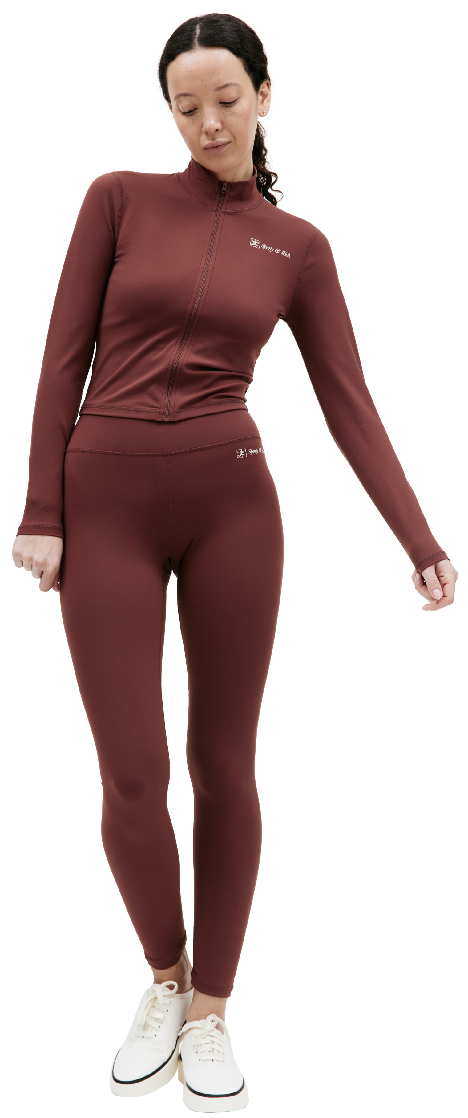 Buy SPORTY & RICH women burgundy sr bold leggings for $153 online on SV77,  LEAW236MO