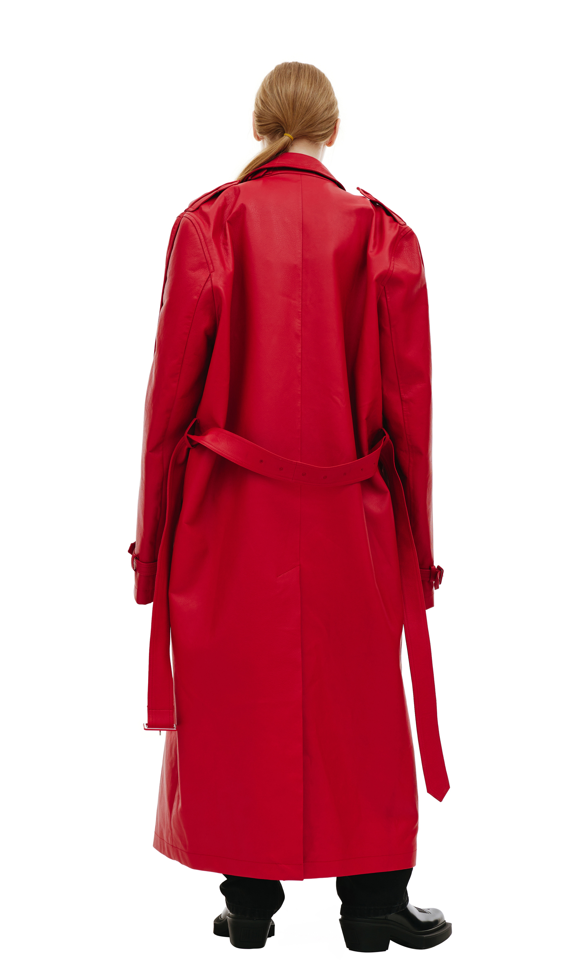 VTMNTS Red leather trench