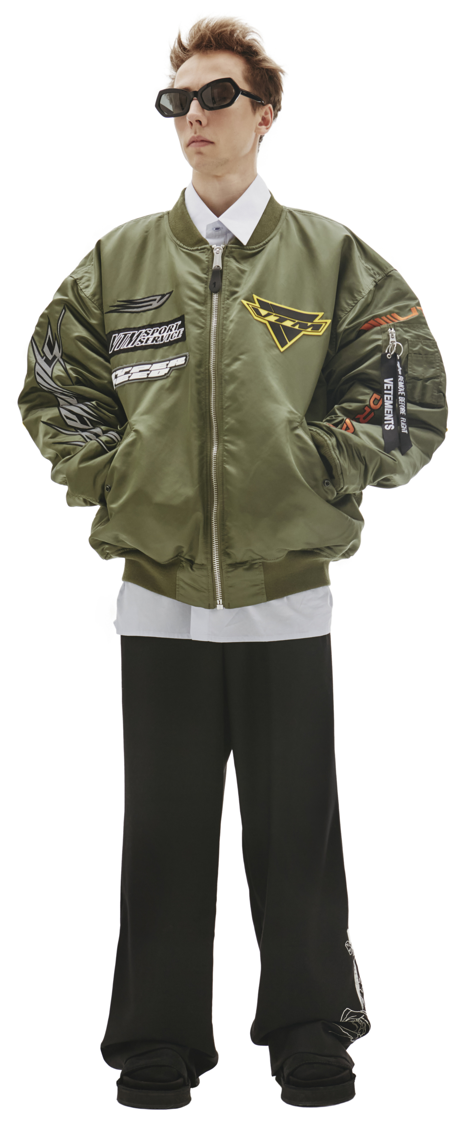 VETEMENTS Racing Logo Reversible Bomber Jacket VETEMENTS x Alpha Industries