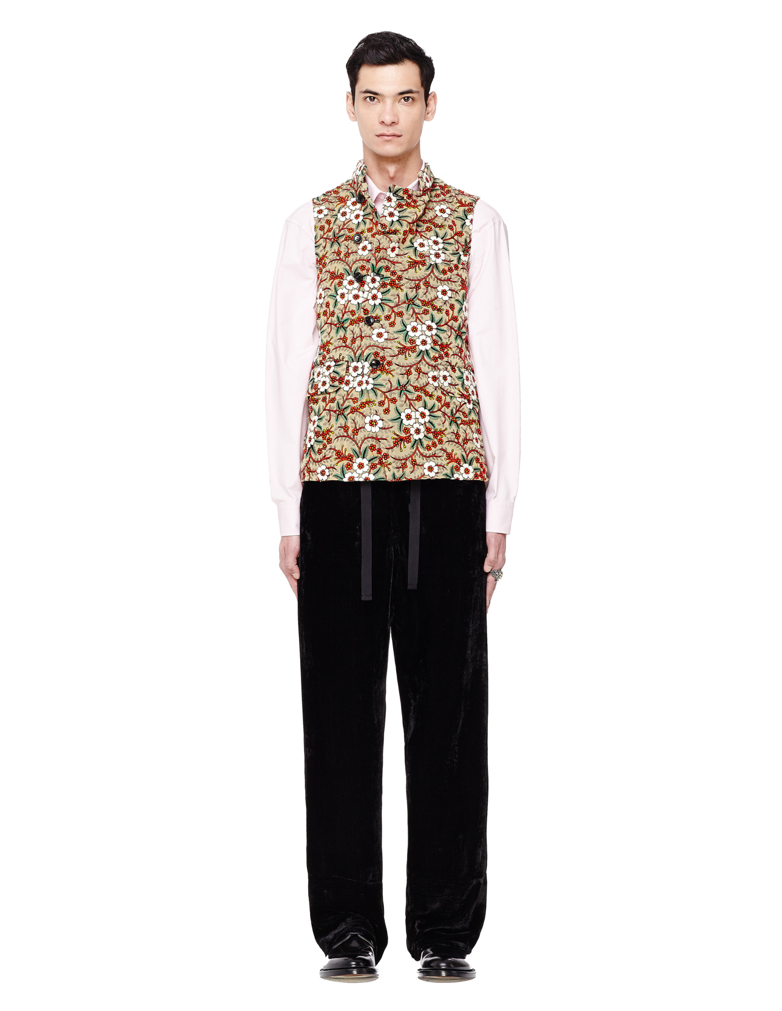 Comme des Garcons Homme plus Жаккардовый жилет с цветочной вышивкой