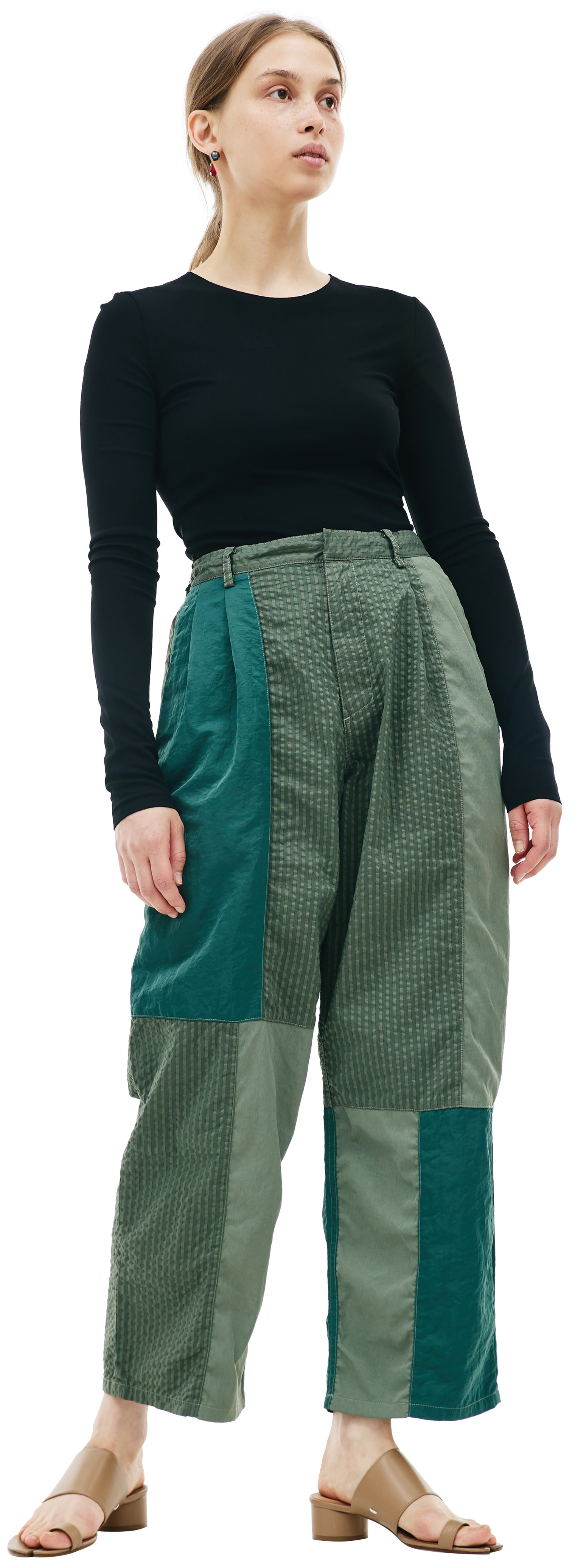 KIMMY Striped patchwork trousers