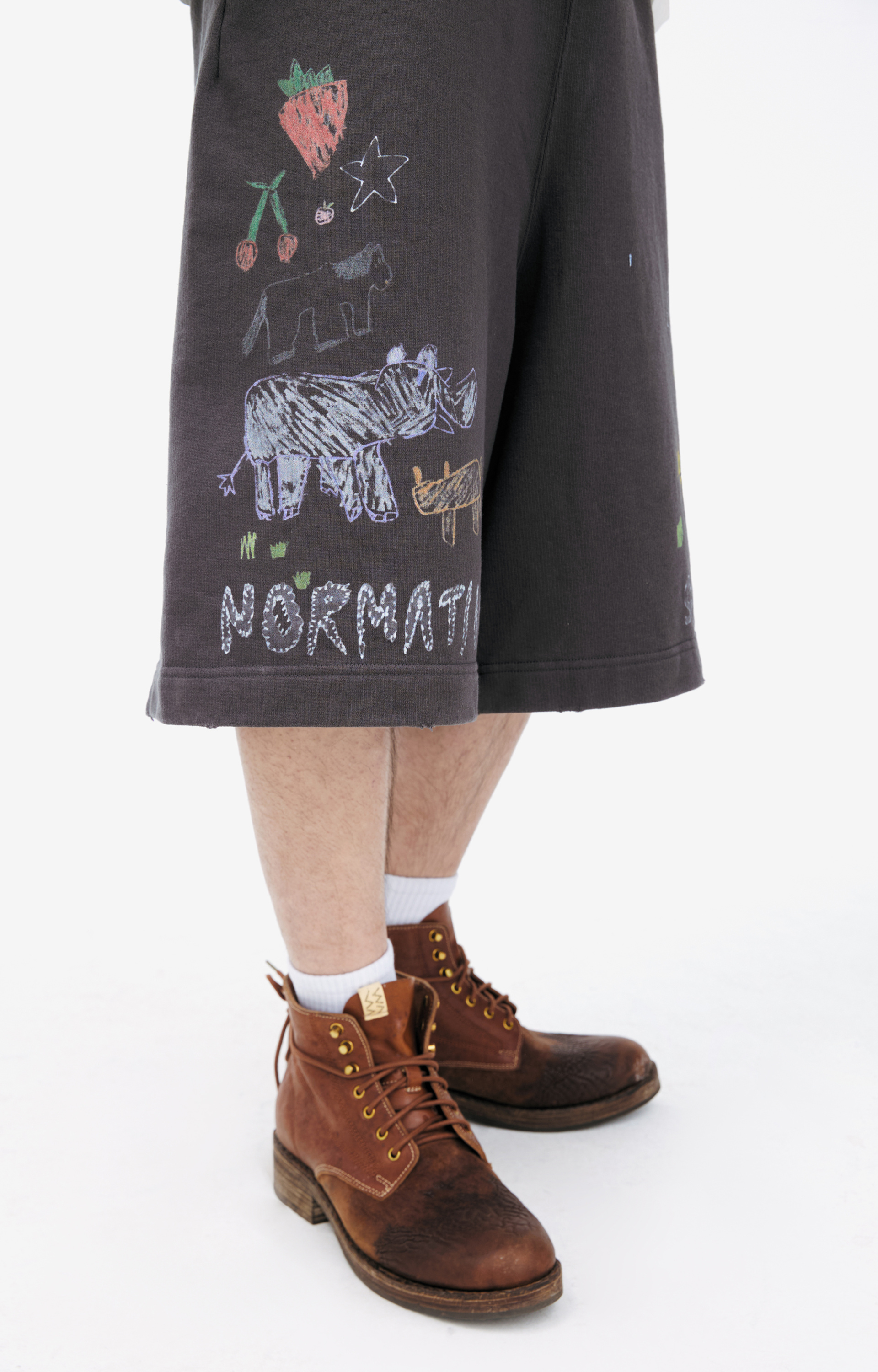 Maison Mihara Yasuhiro Printed cotton shorts