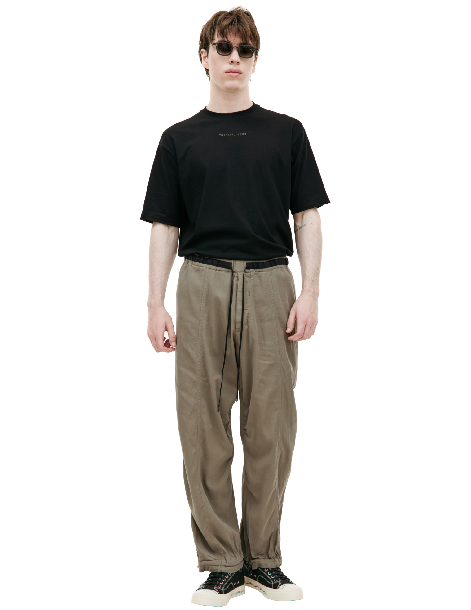 The Viridi-Anne Khaki wide trousers