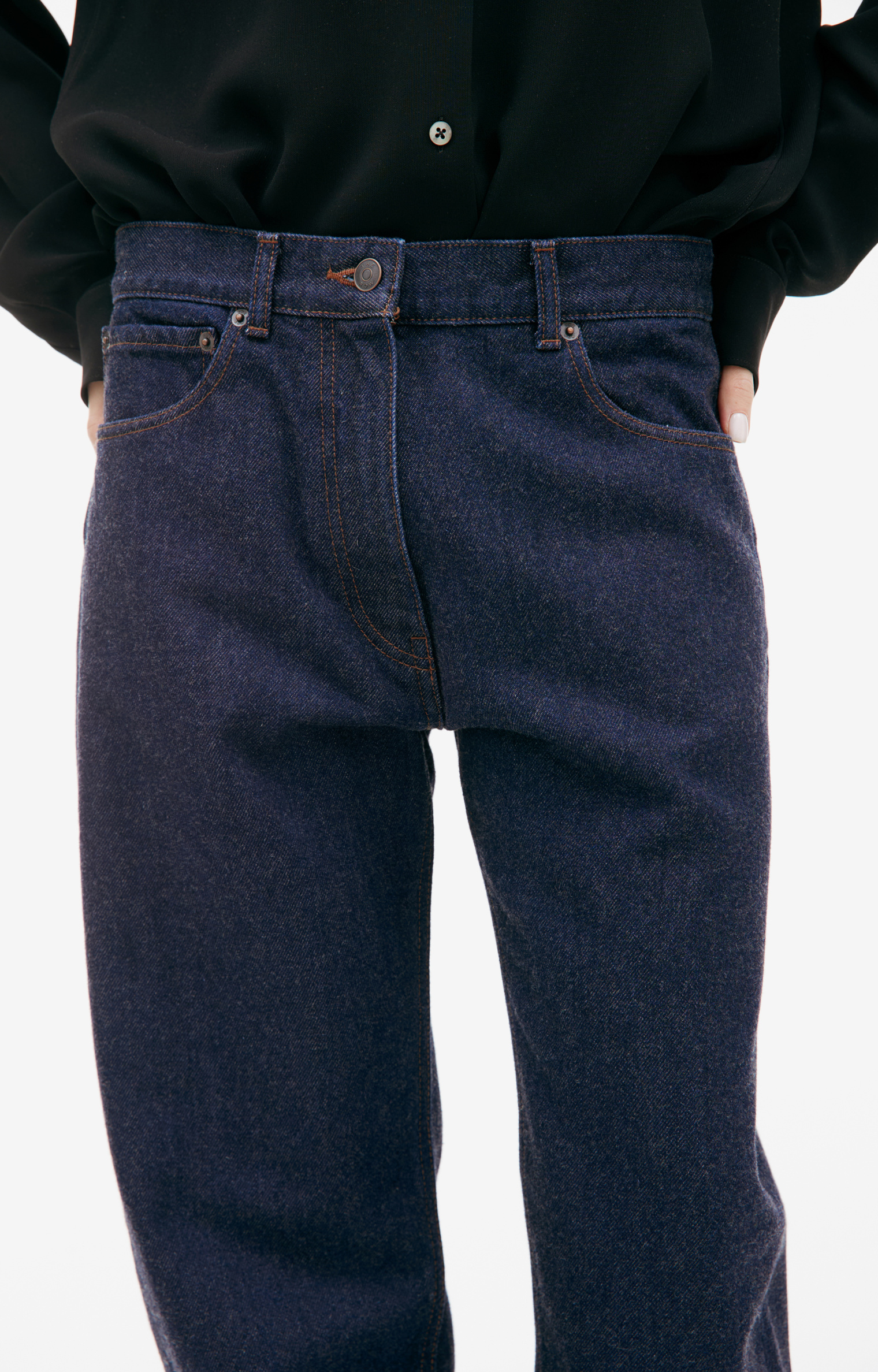 The Row Straight wool jeans