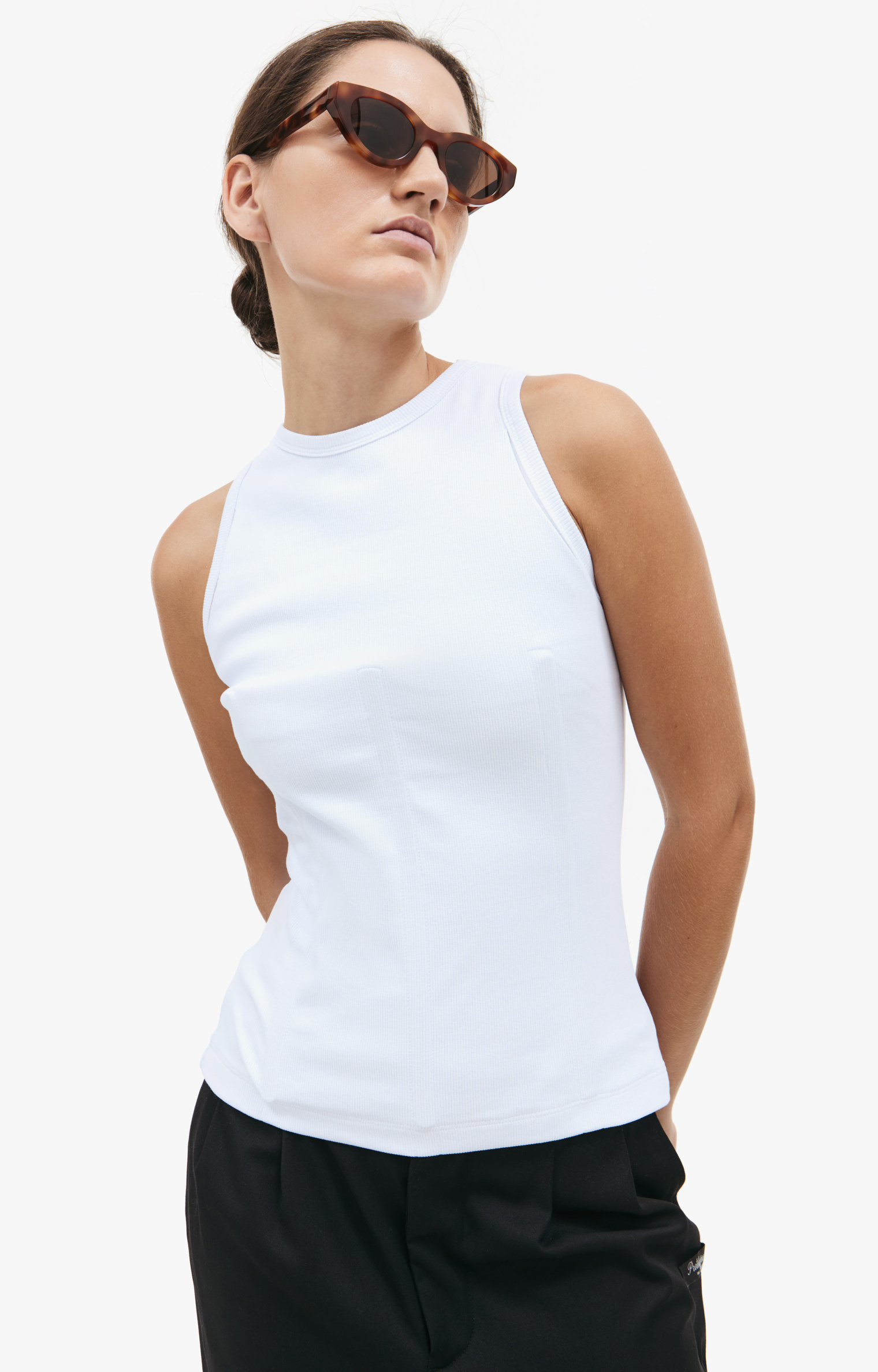 PROTOTYPES White corset tank top