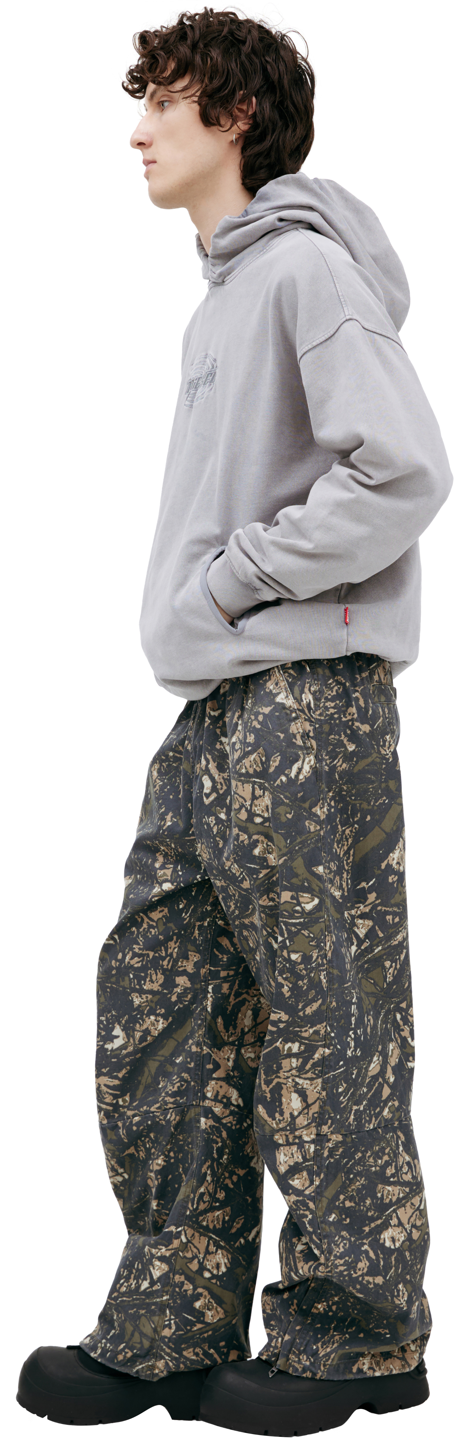 Diesel Grey hoodie with embroidered logo