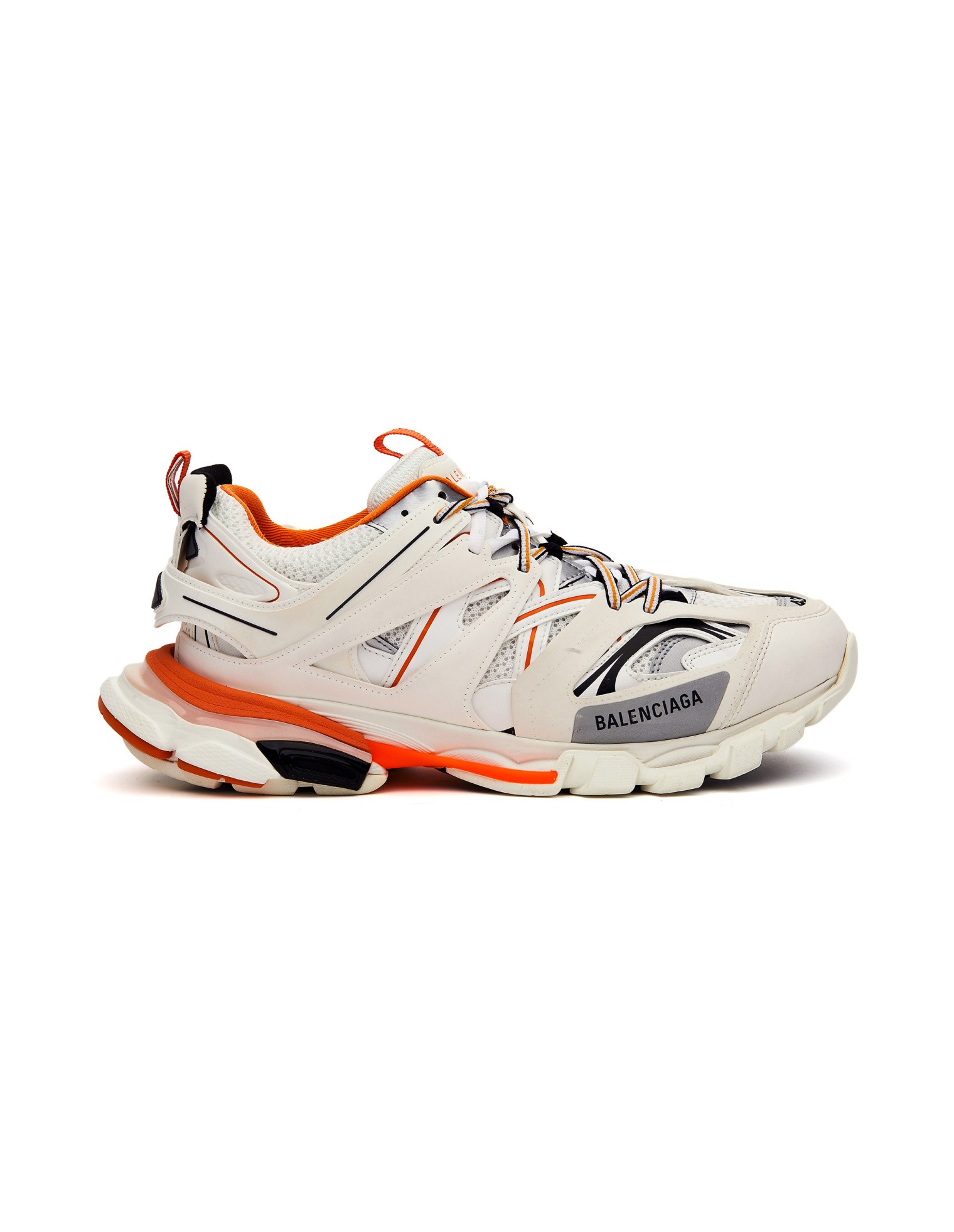 Balenciaga White & Orange Track Sneakers