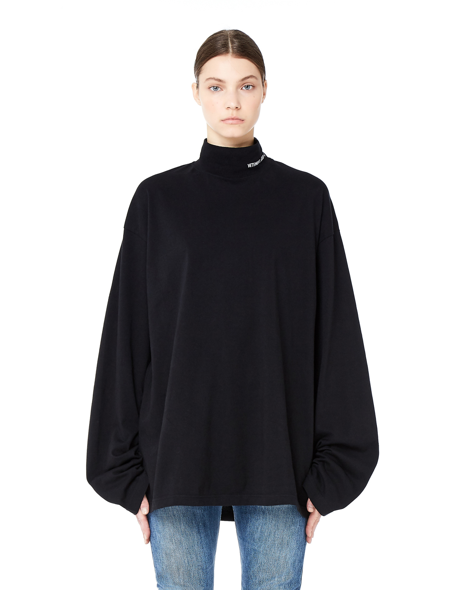 VETEMENTS Водолазка из хлопка с вышивкой