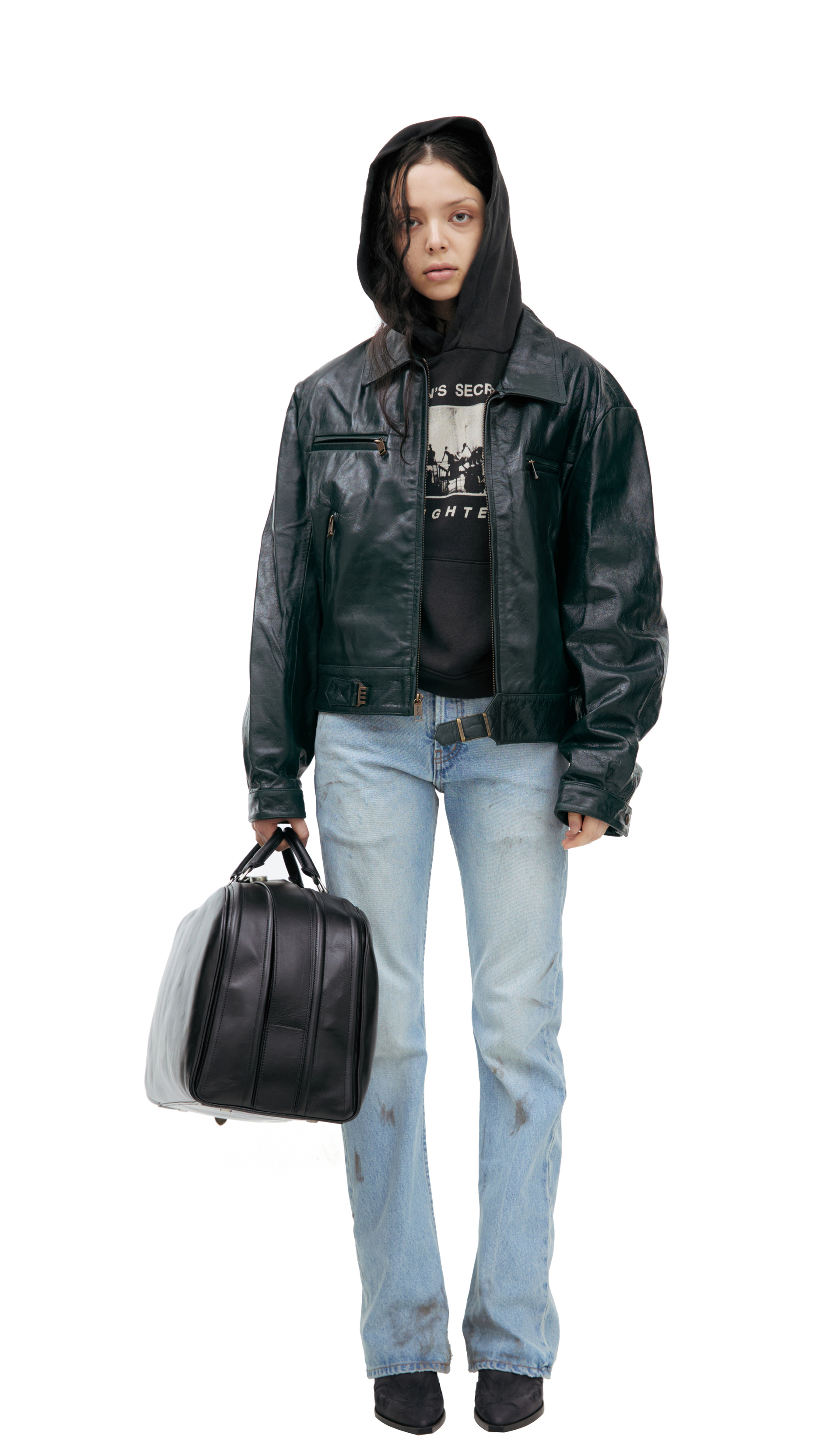 Enfants Riches Déprimés Leather jacket with zipper