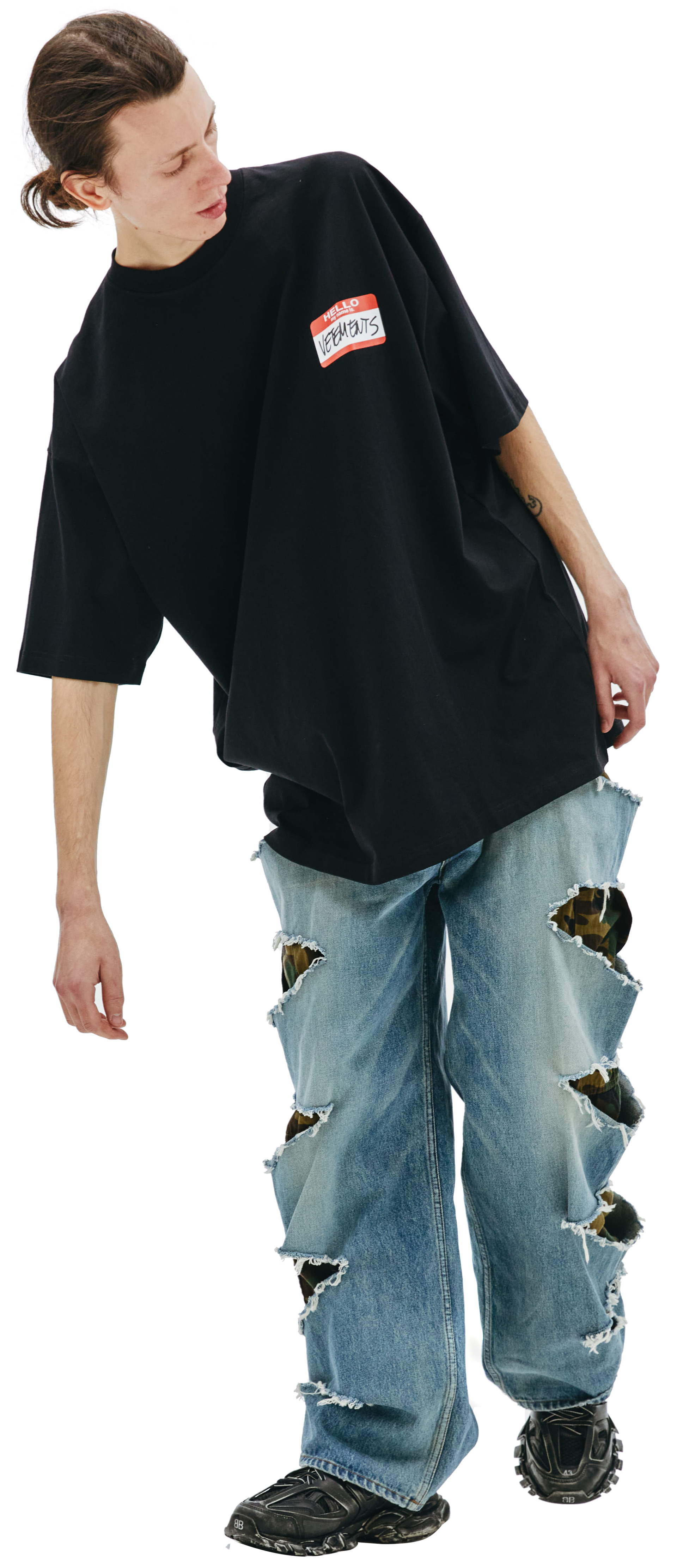 VETEMENTS Black printed t-shirt