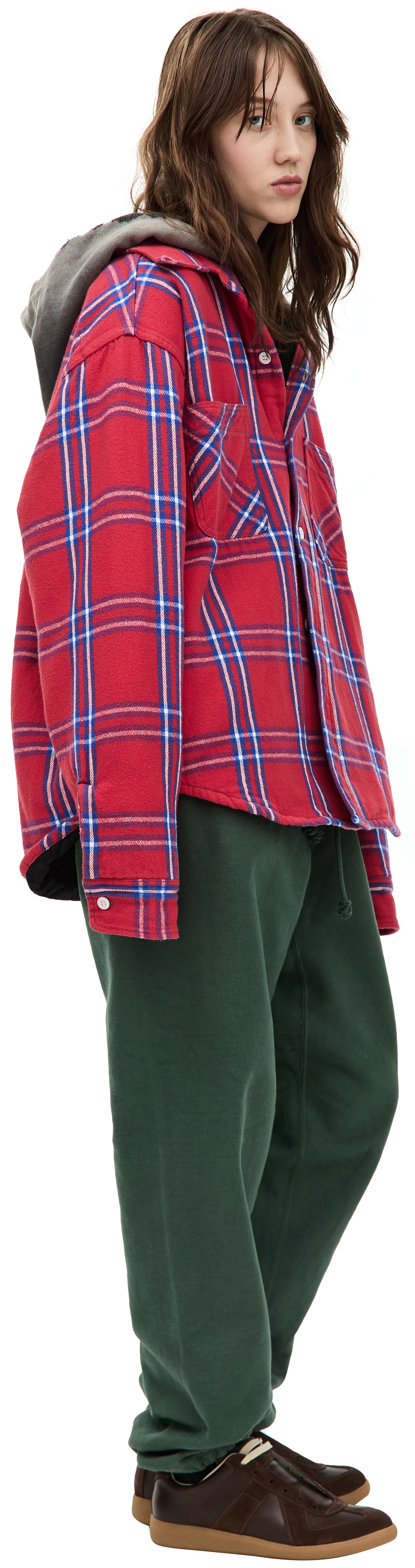 Saint Mxxxxxx Hooded plaid shirt