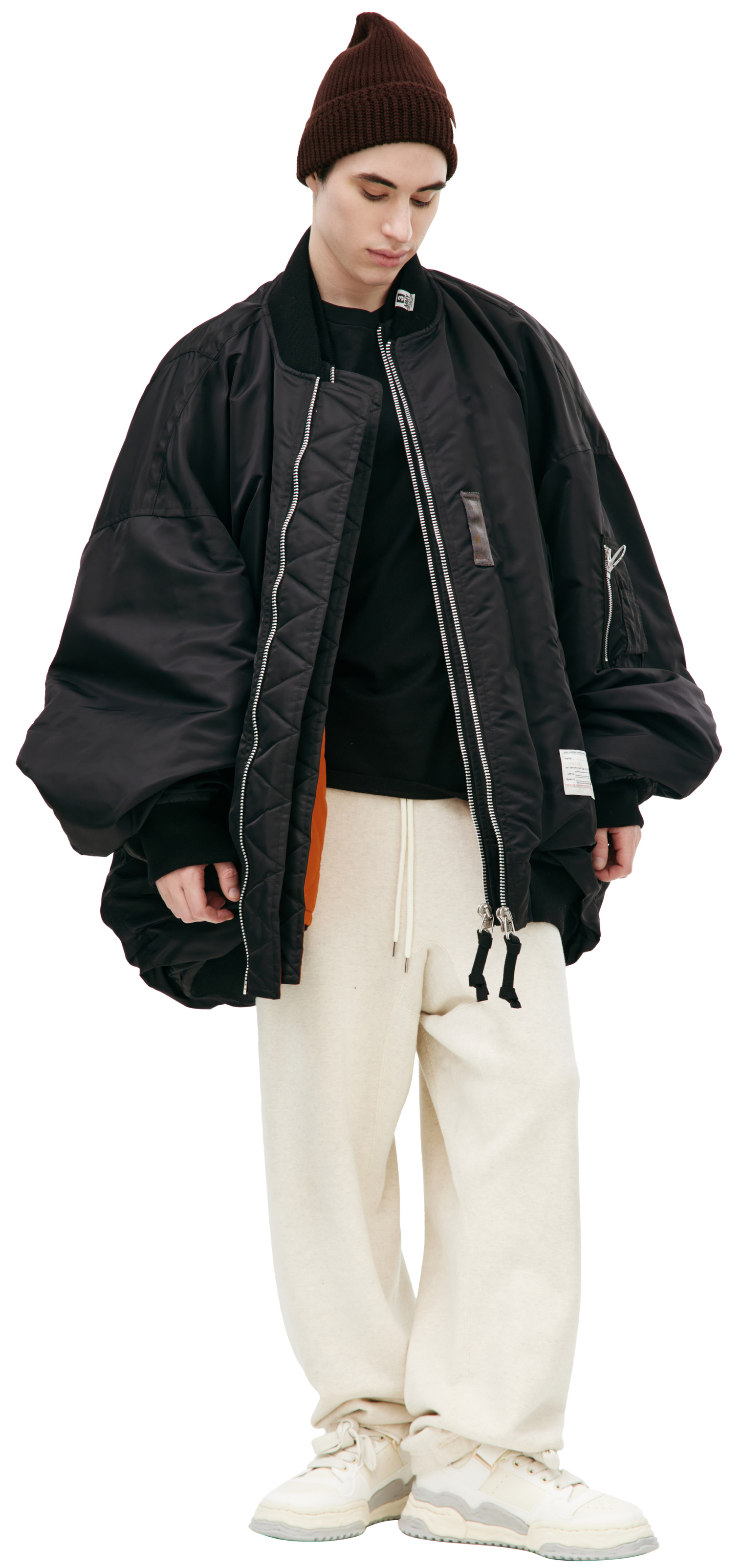 Maison Mihara Yasuhiro Black zippered bomber