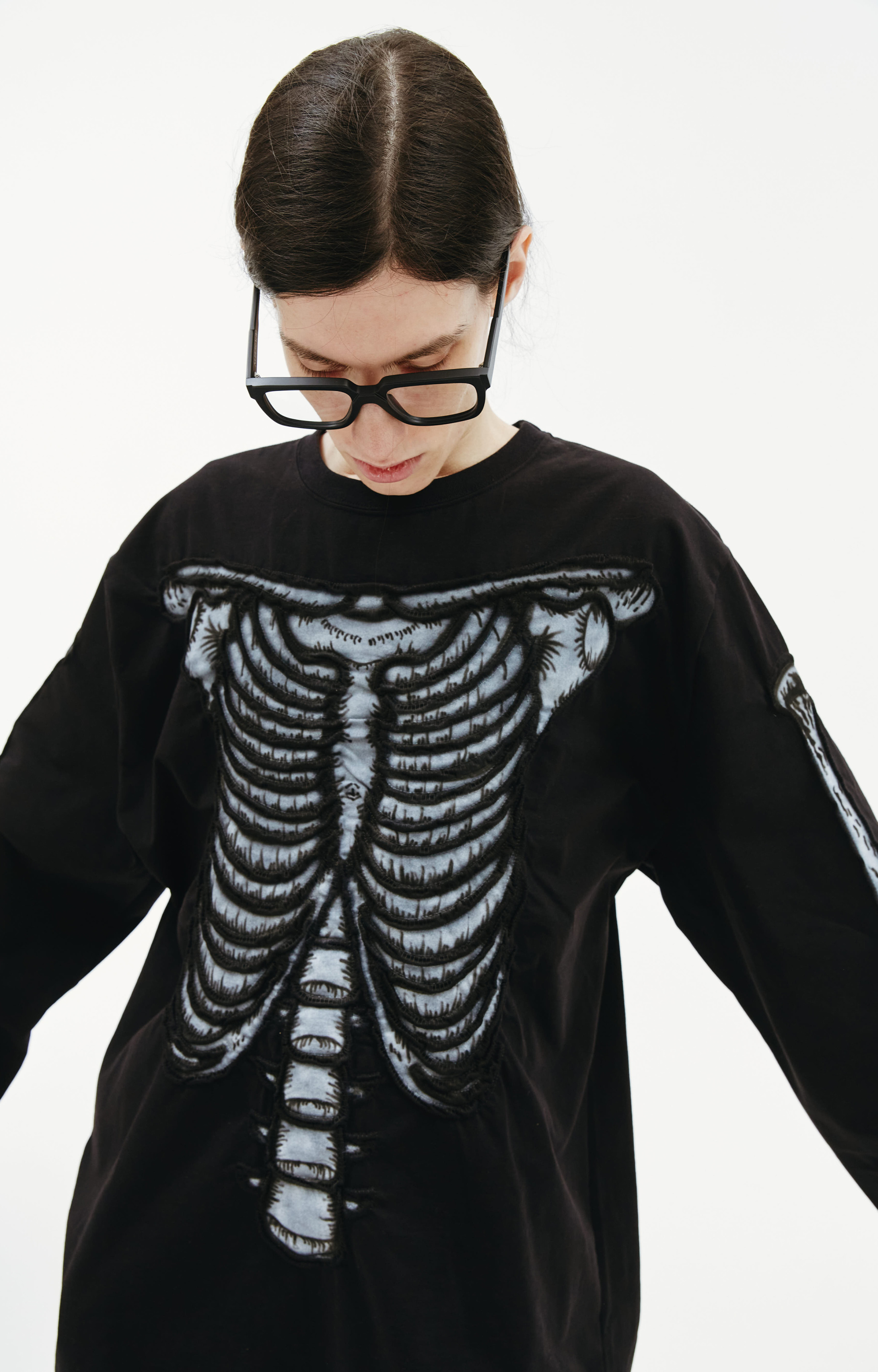Doublet Skull shirring embroidery longsleeve