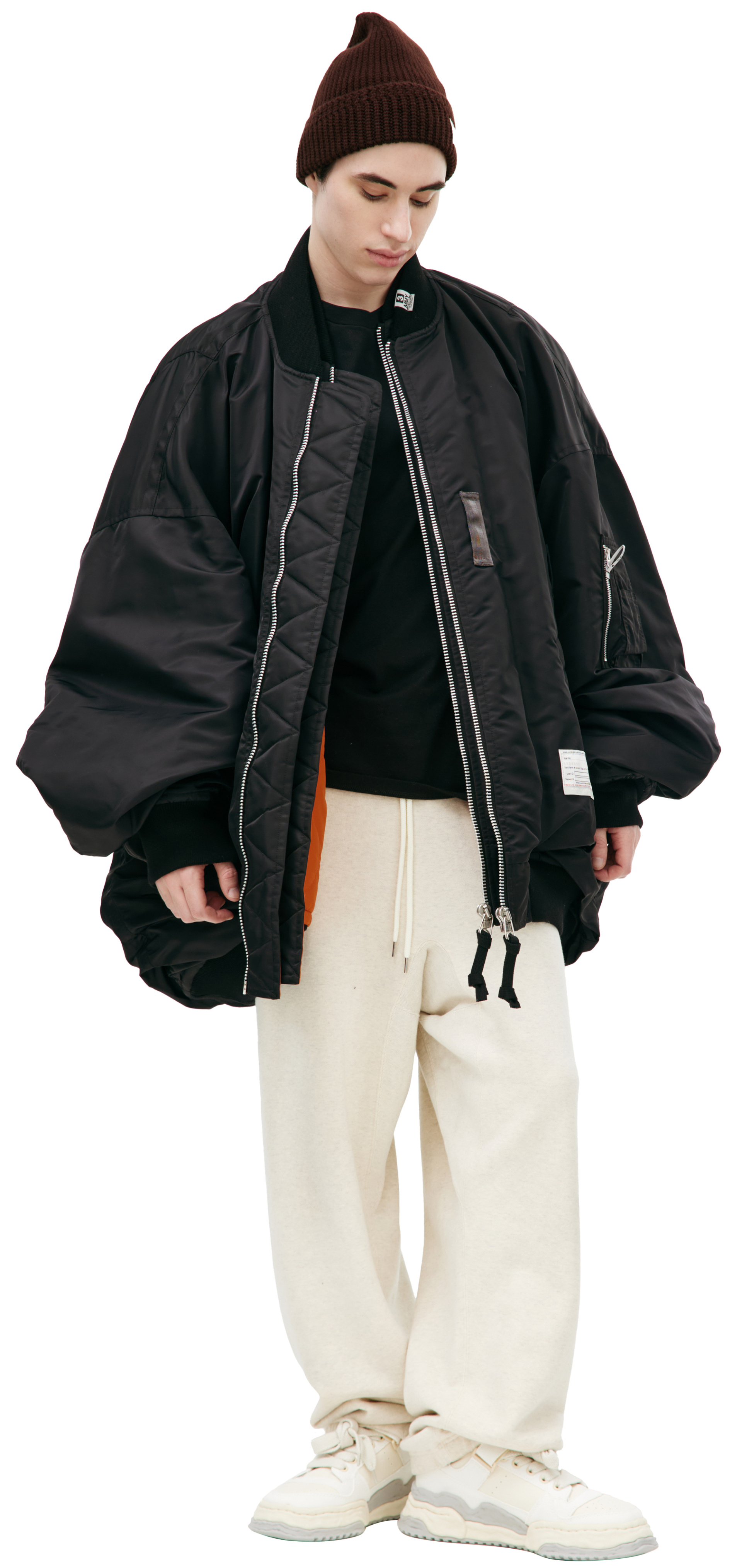 Maison Mihara Yasuhiro Black zippered bomber