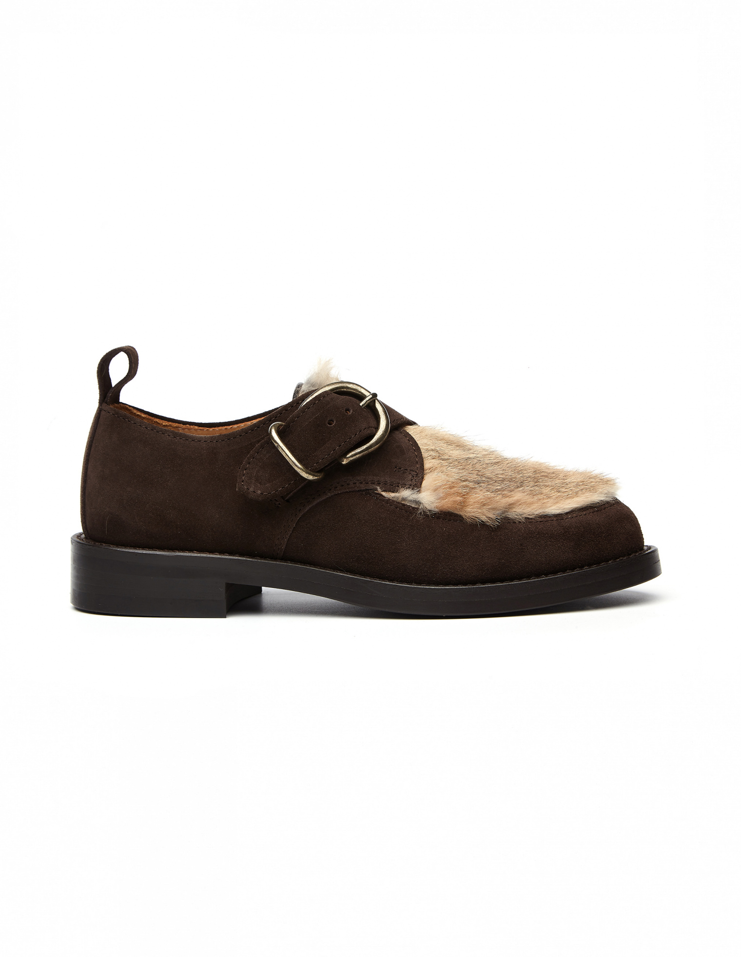 Hender Scheme Monk Shoes with Rabbit Fur Decor