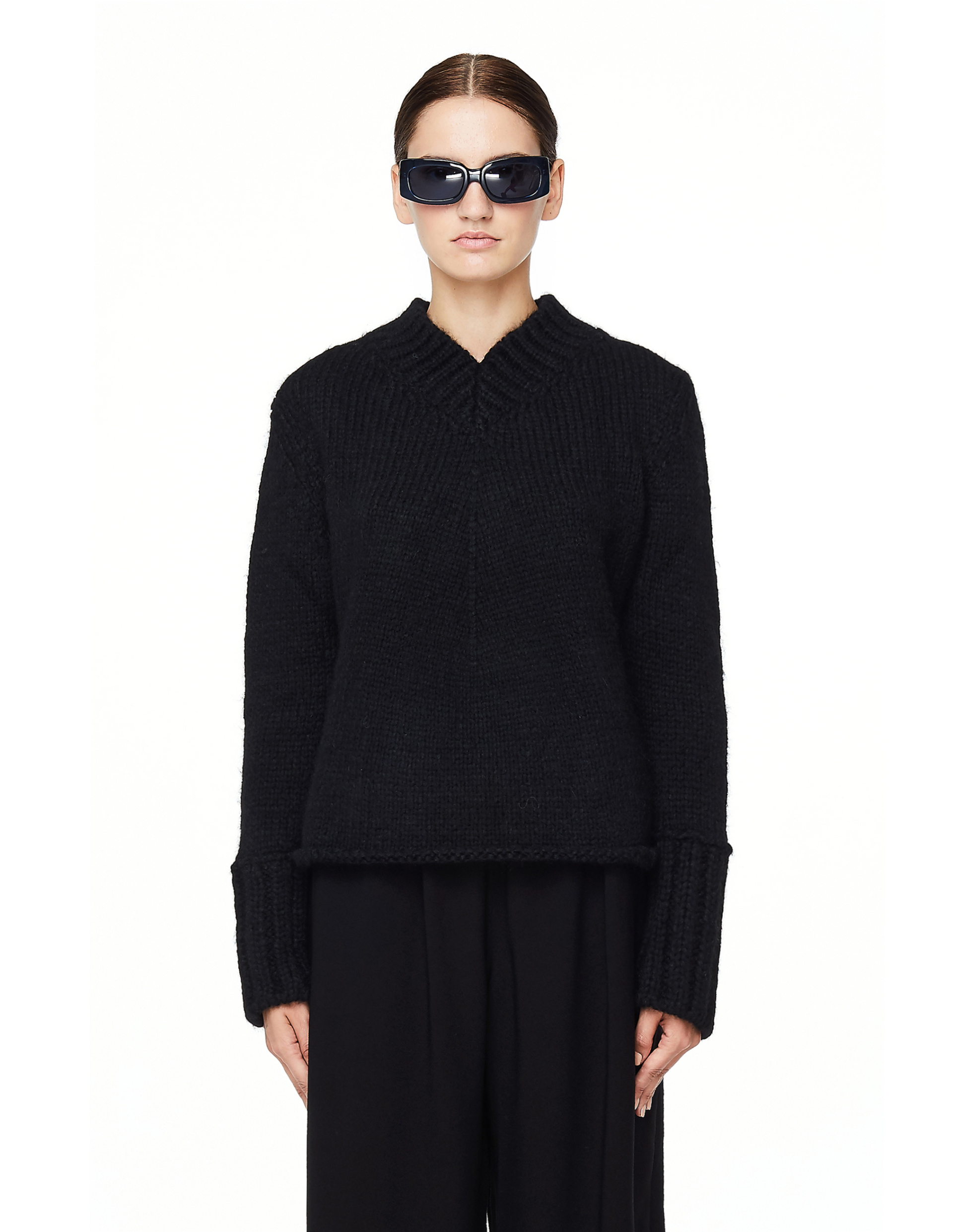Maison Flaneur Chunky Knit Black Sweater