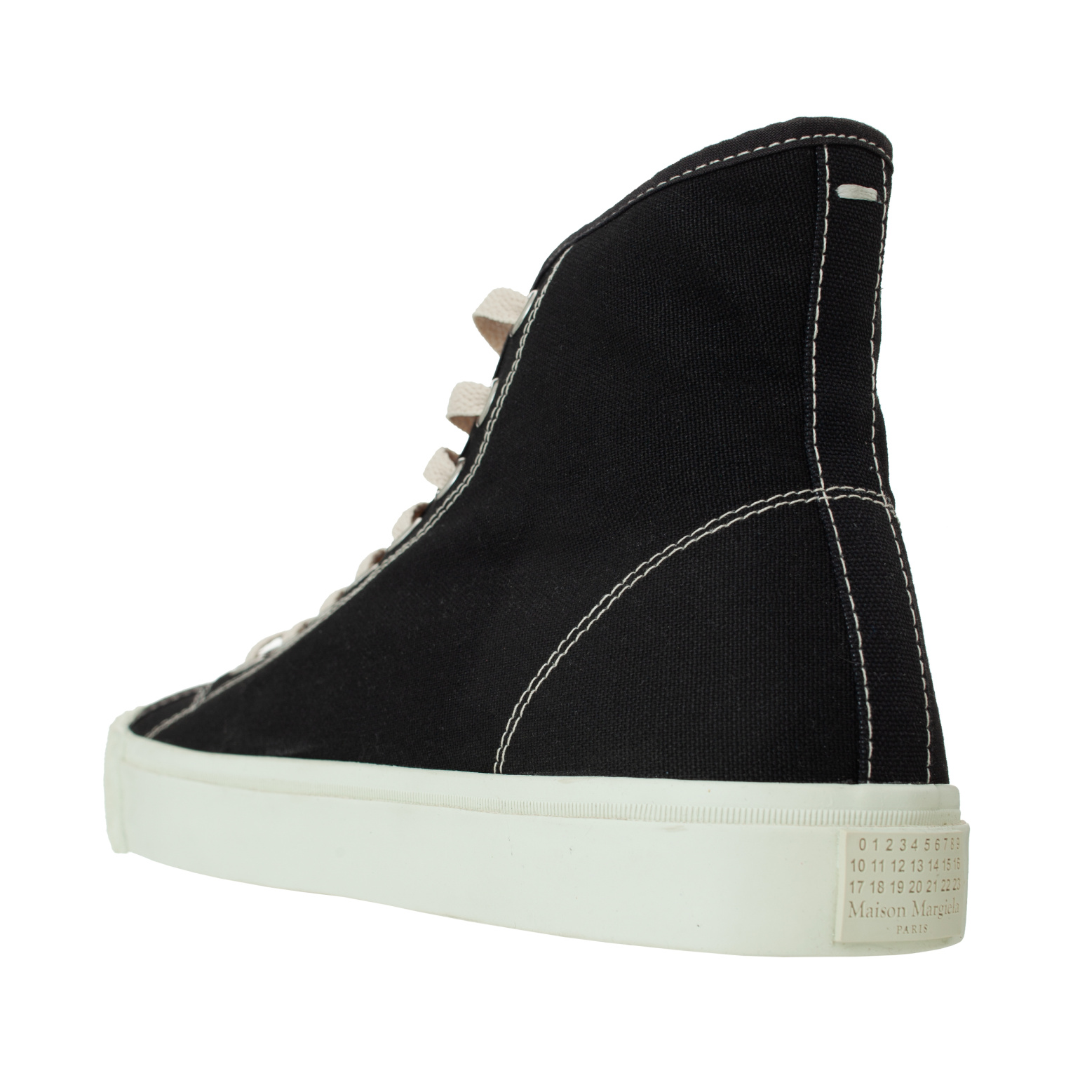 Buy Maison Margiela women black high-top tabi sneakers for £665 