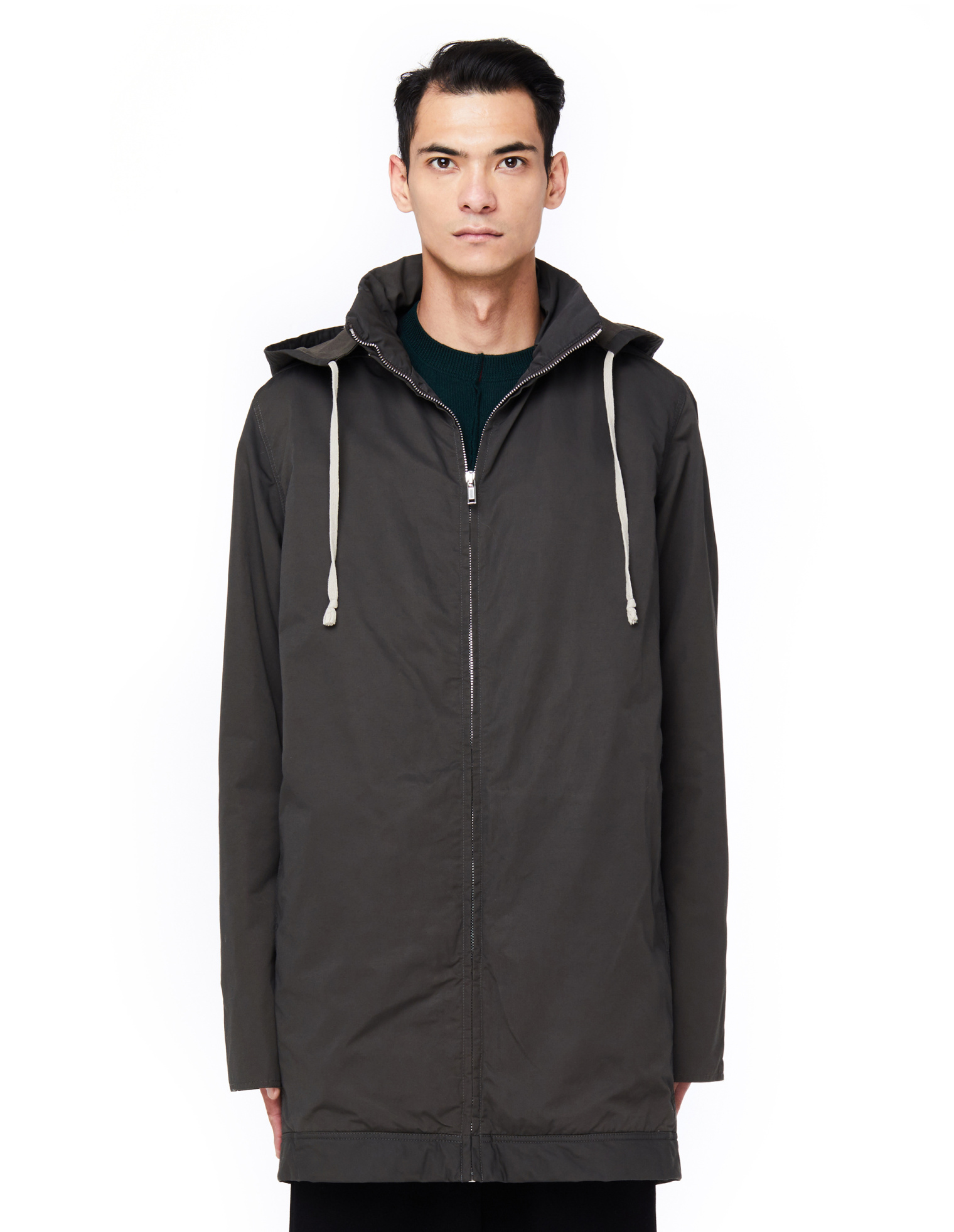 DRKSHDW by Rick Owens Dark Grey Hooded Parka Coat
